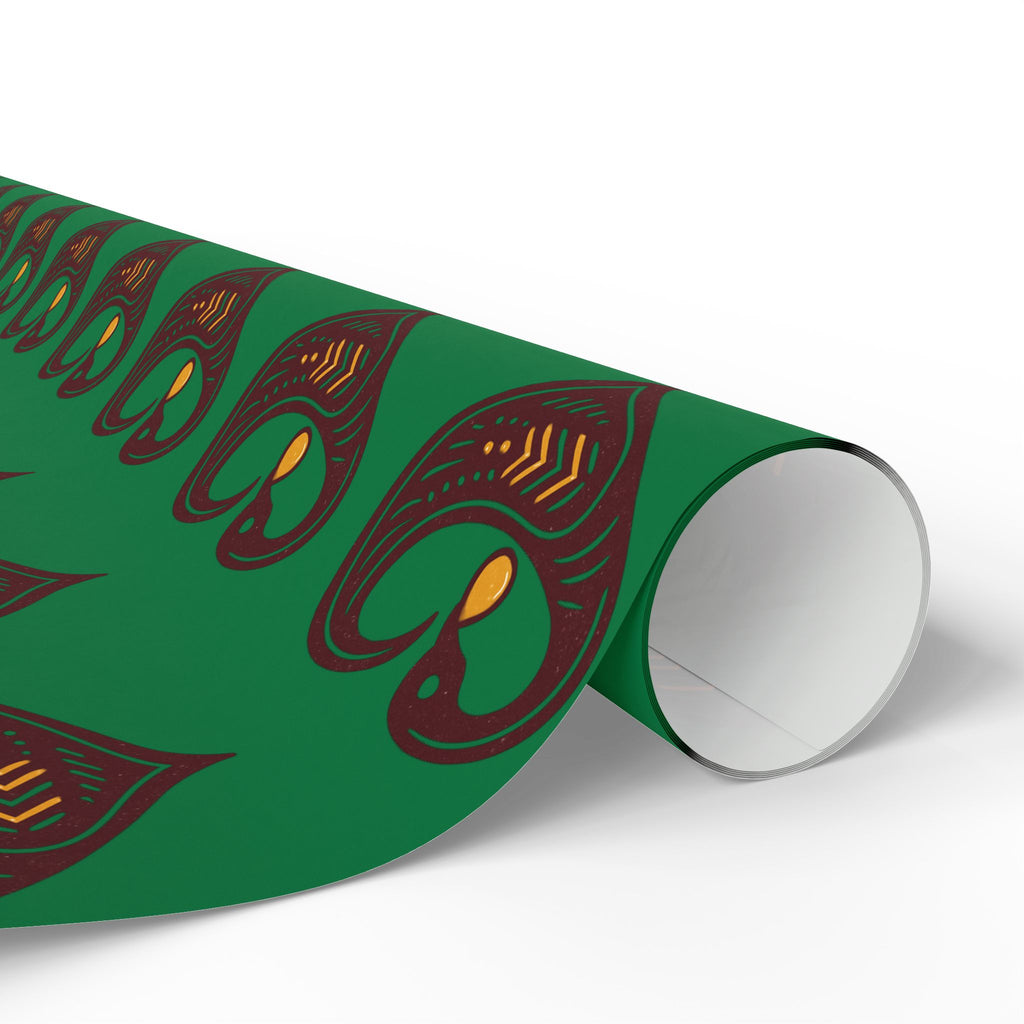 Adinkra Green Sankofa Heart Wrapping Paper