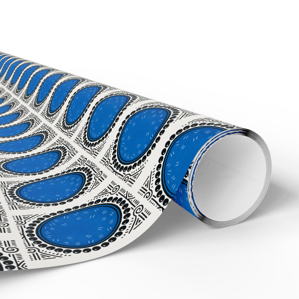 Blue Dot Printed Wrapping Paper