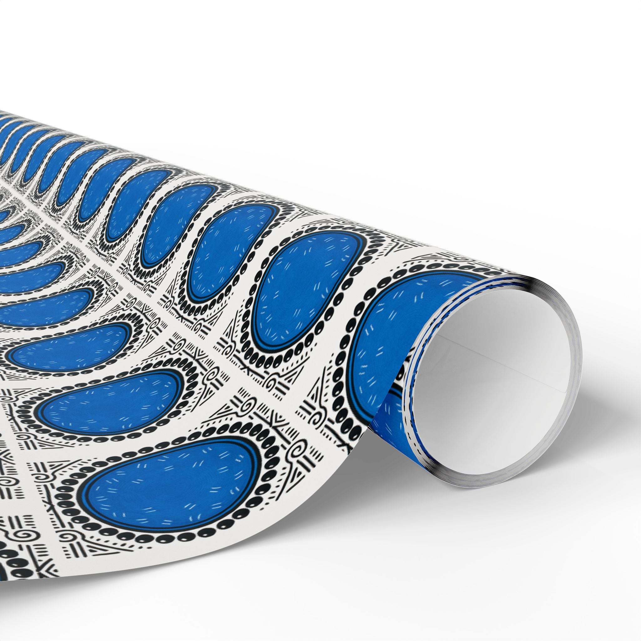 Blue Dot Printed Wrapping Paper