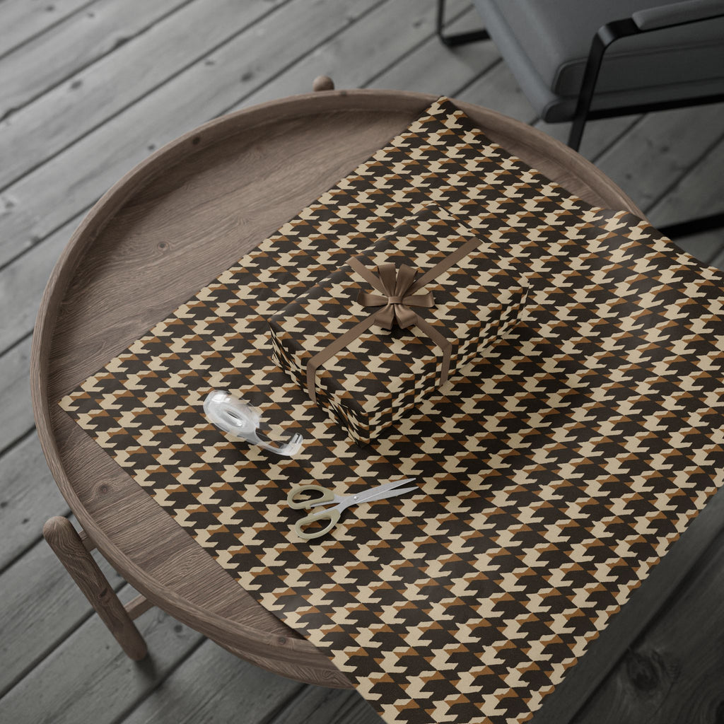 Houndstooth Pattern -Brown Wrapping Paper