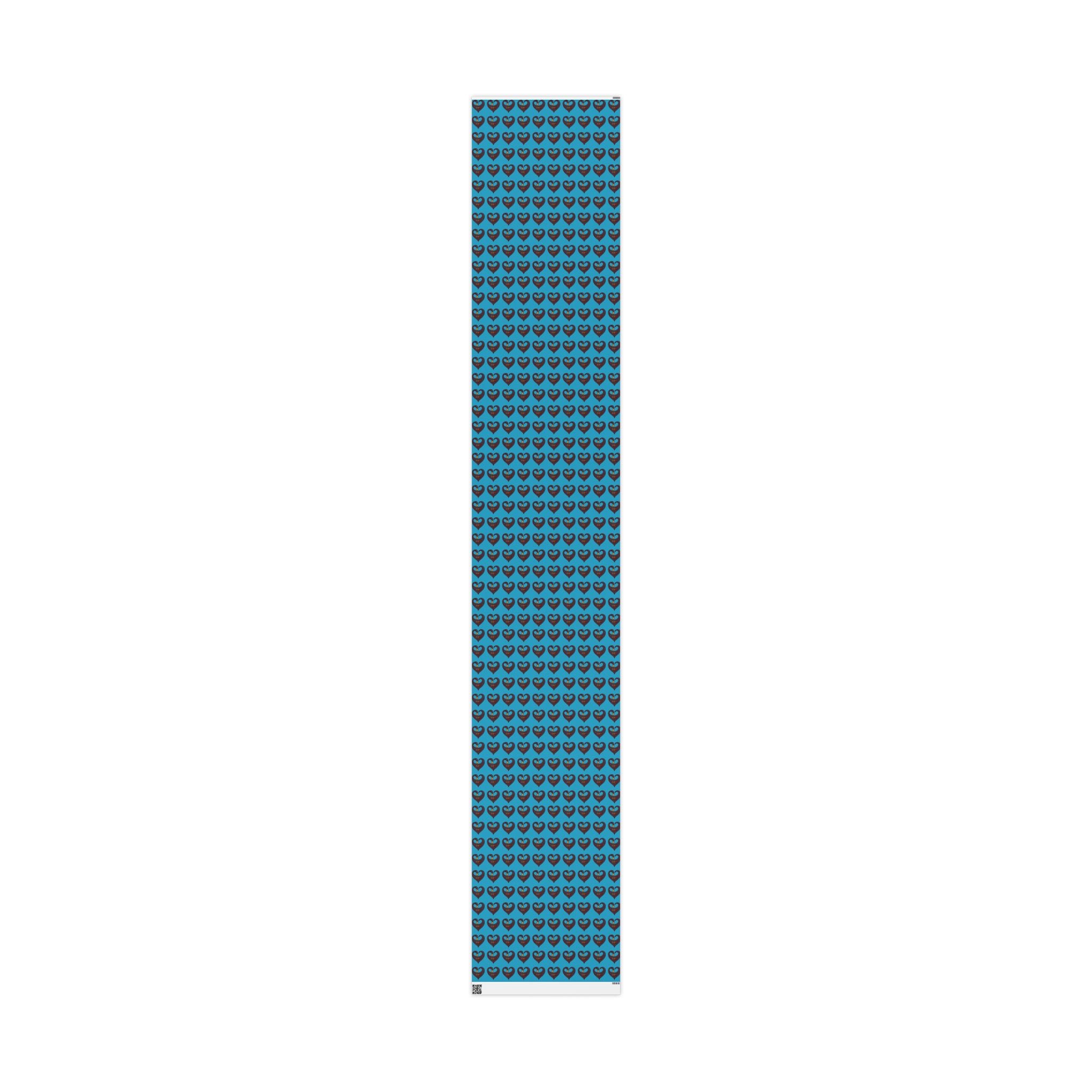 Adinkra Teal Sankofa Heart Wrapping Paper