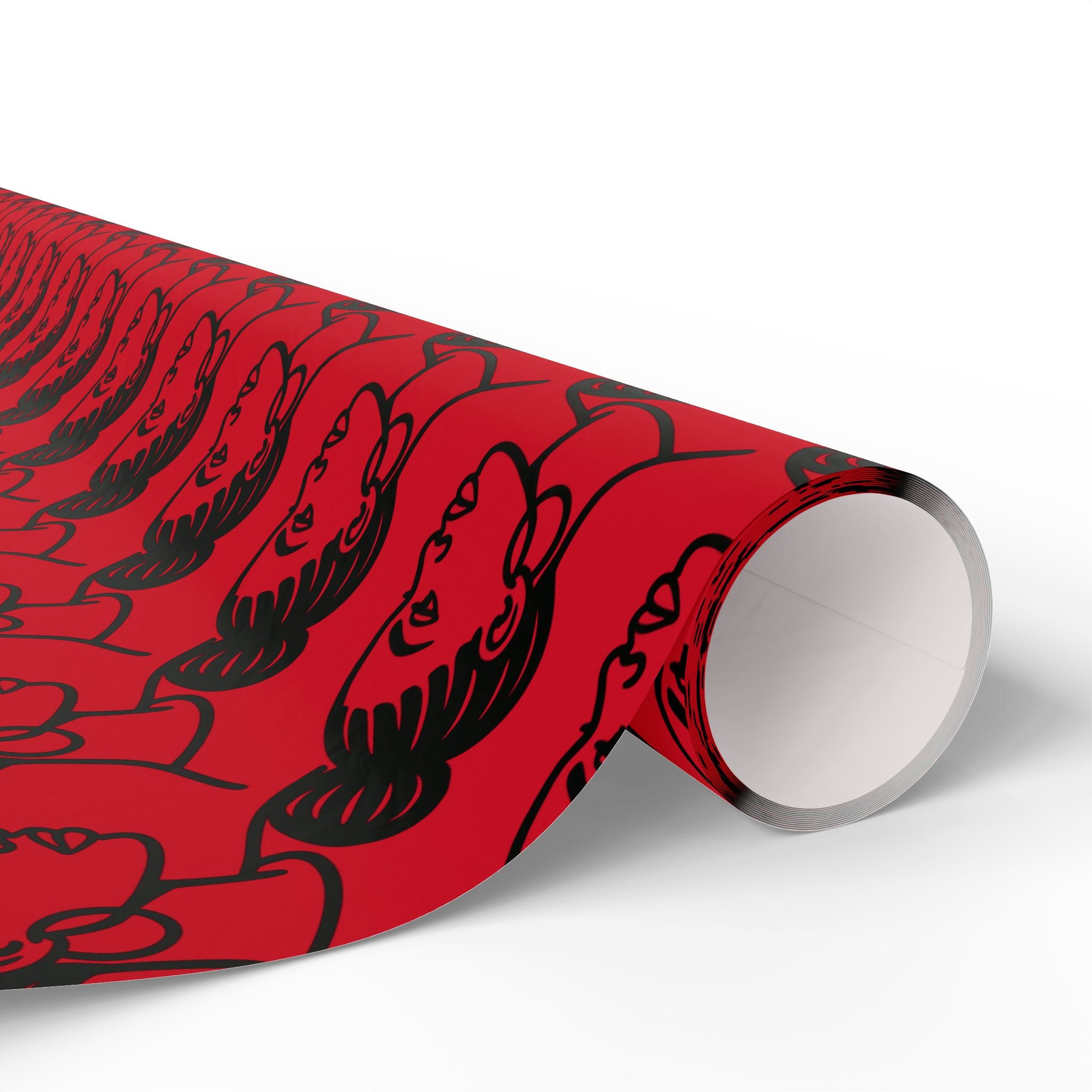 'High Bun' Red Wrapping Paper