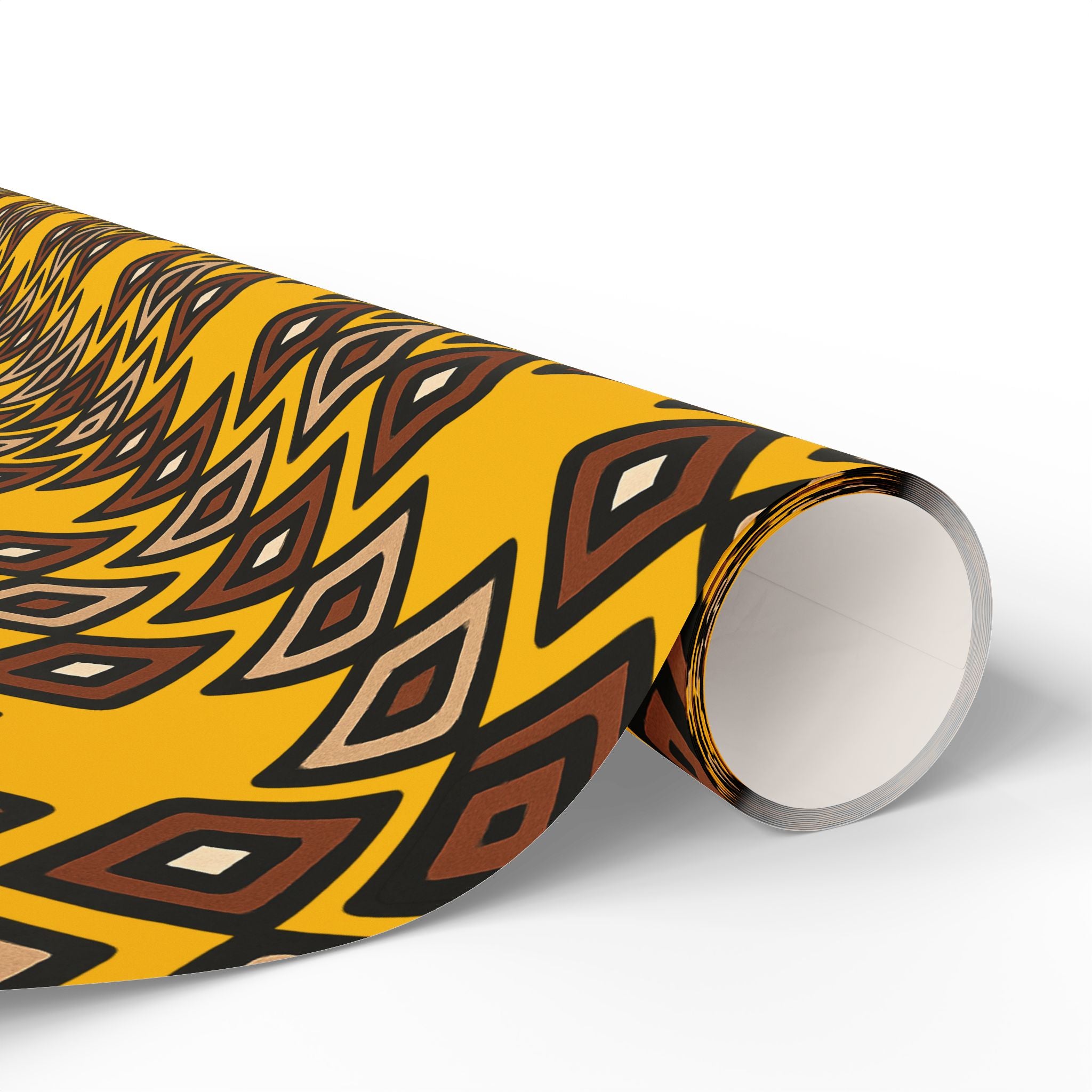 Diamond Pattern Retro Brown/Yellow Wrapping Paper