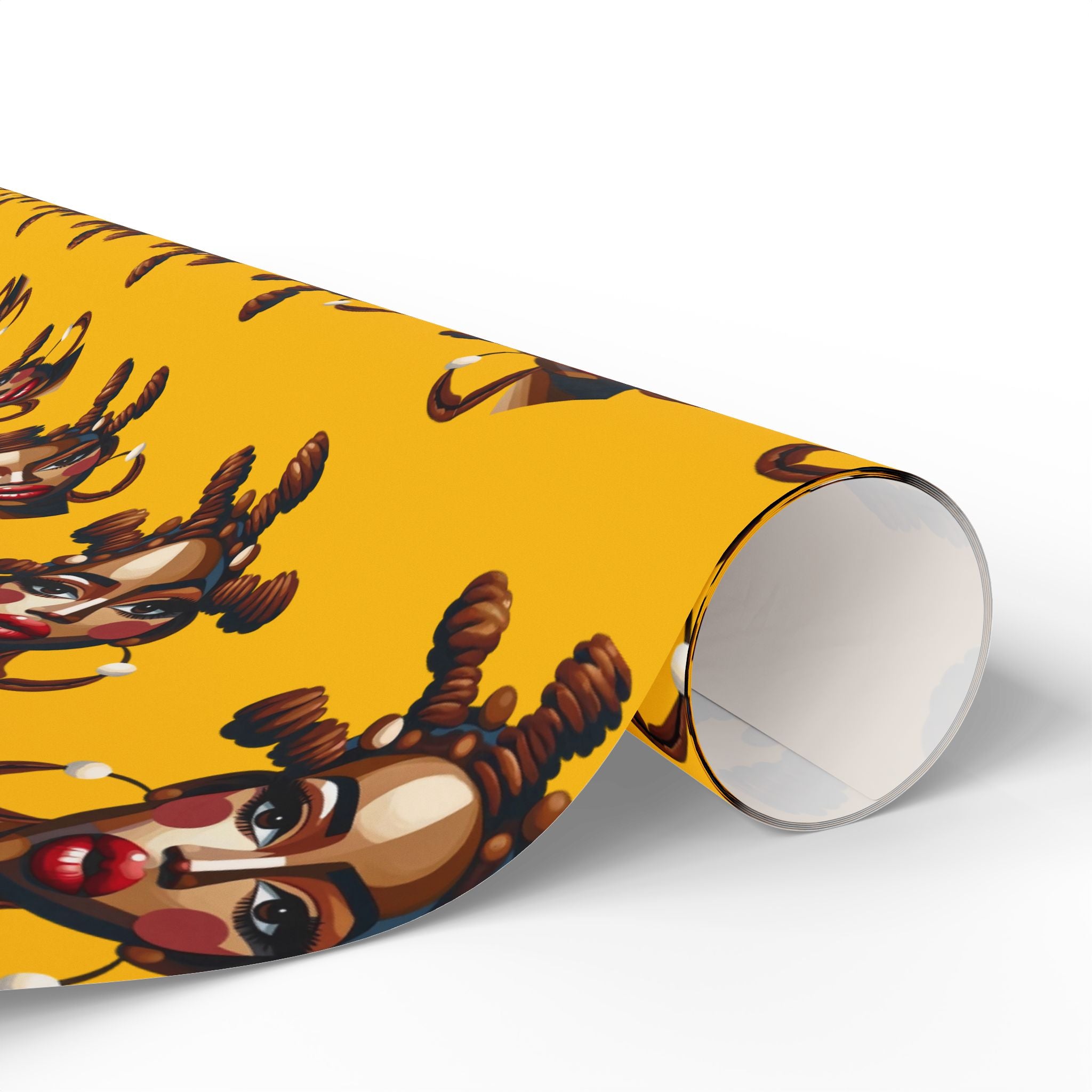 'Bantu' Yellow Gift Wrapping Paper Roll