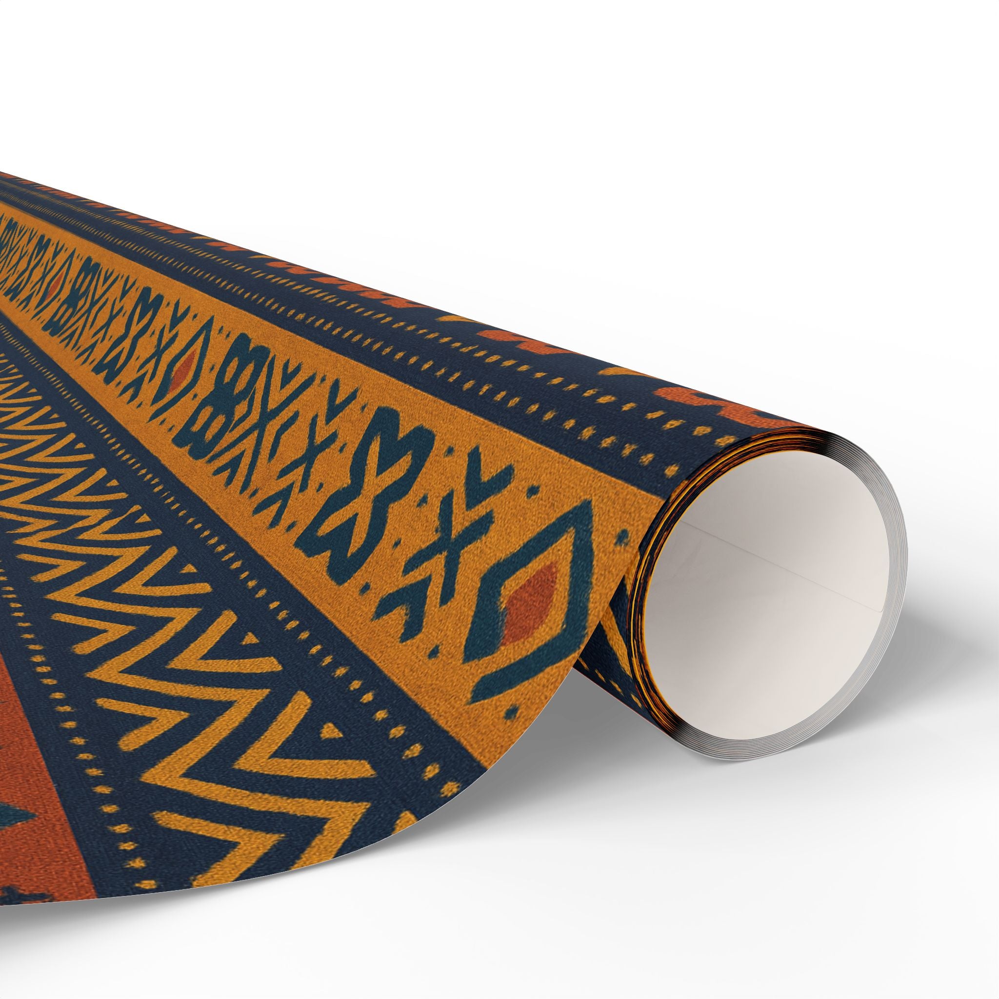 Blue/Gold Adinkra Printed Wrapping Paper