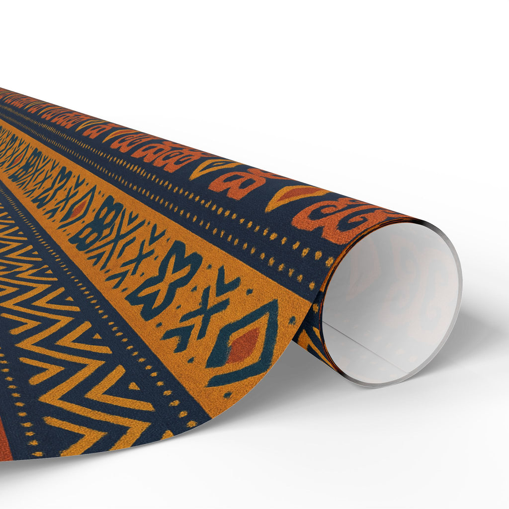 Blue/Gold Adinkra Printed Wrapping Paper