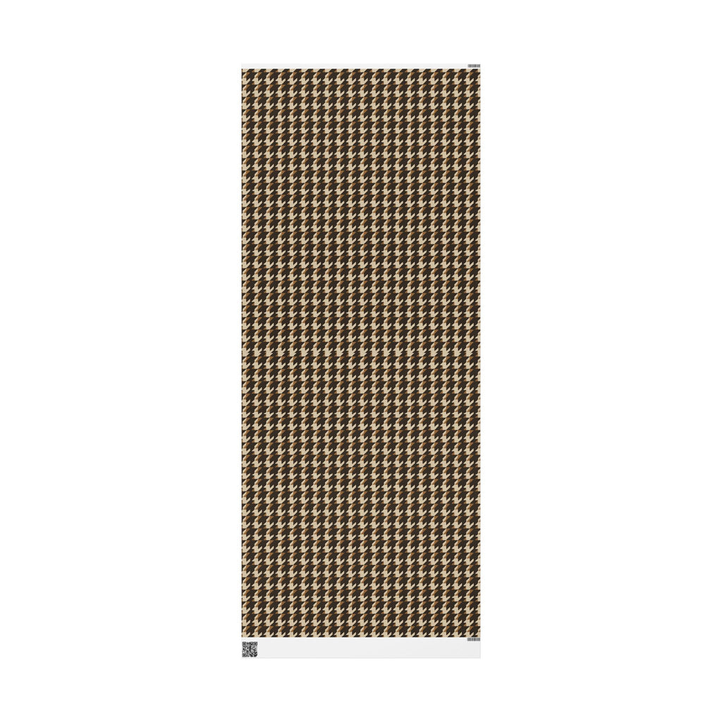Houndstooth Pattern -Brown Wrapping Paper