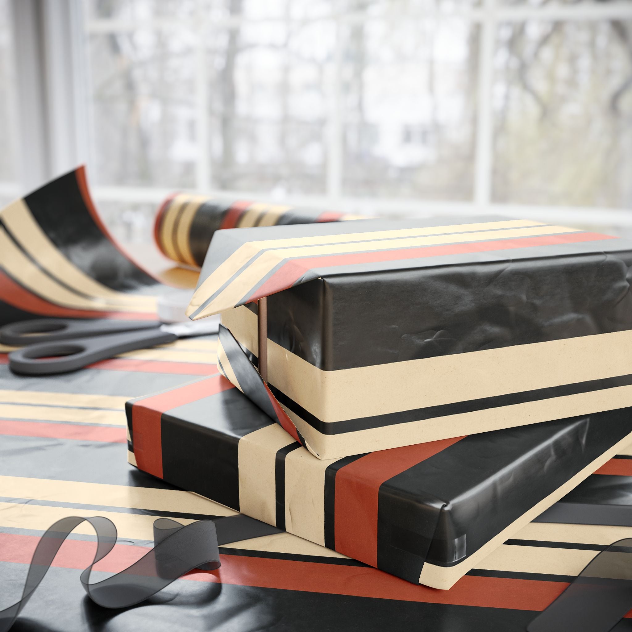 Stripe Brown Tone Wrapping Paper