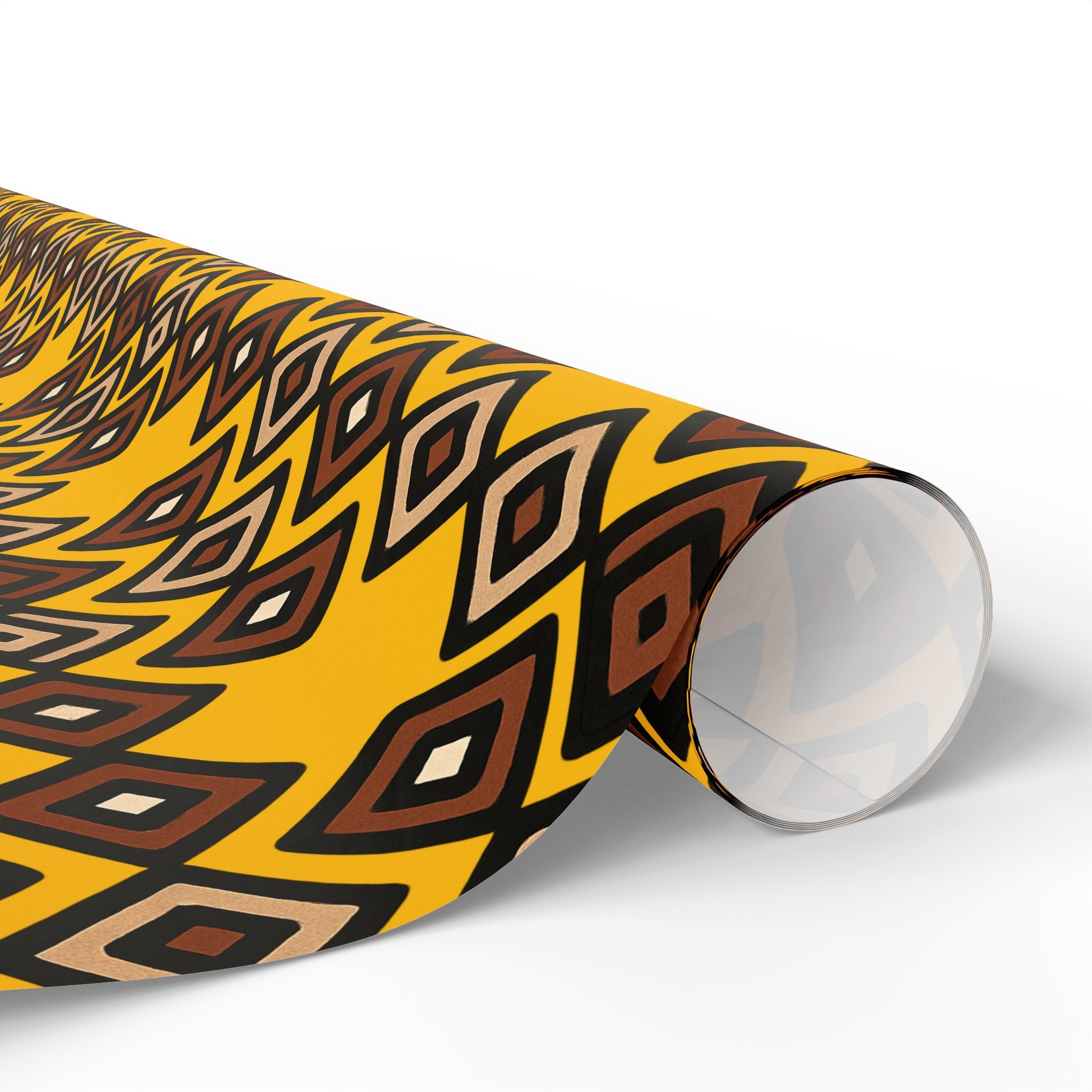 Diamond Pattern Retro Brown/Yellow Wrapping Paper