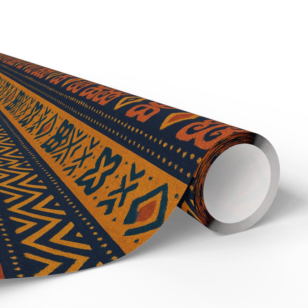 Blue/Gold Adinkra Printed Wrapping Paper