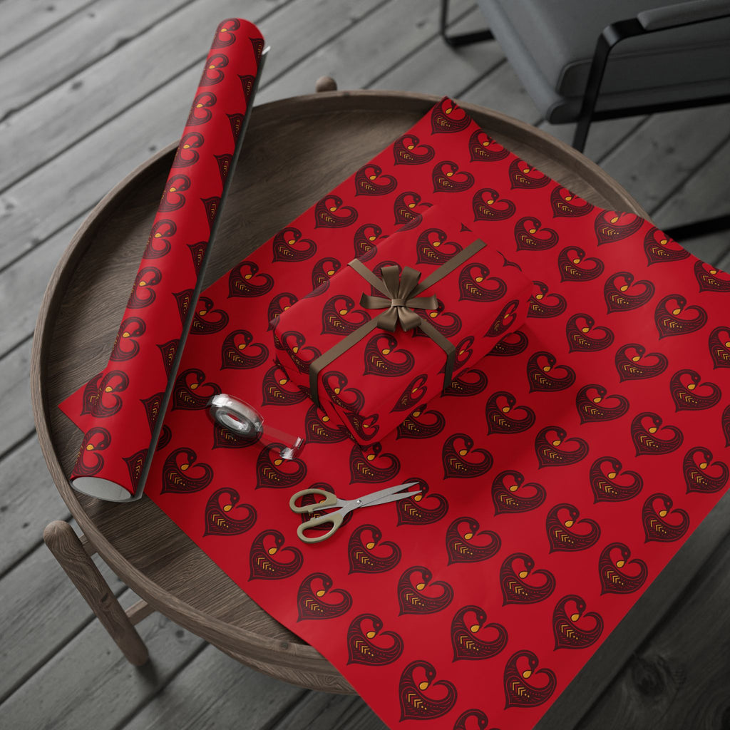 Adinkra Red Sankofa Heart Wrapping Paper