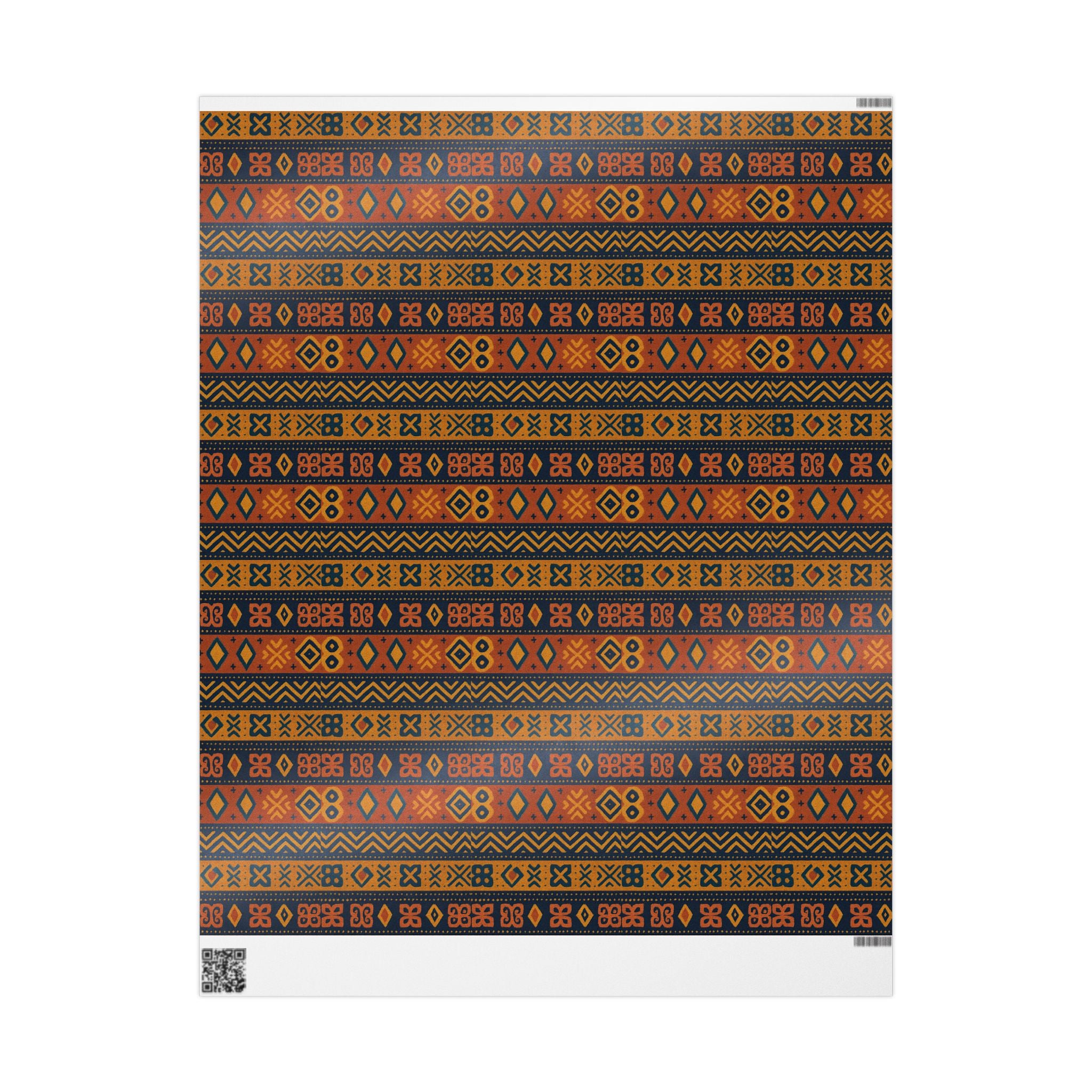 Blue/Gold Adinkra Printed Wrapping Paper