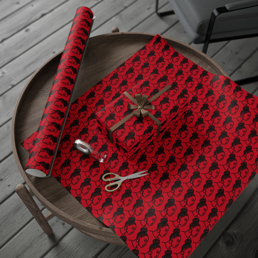 'High Bun' Red Wrapping Paper