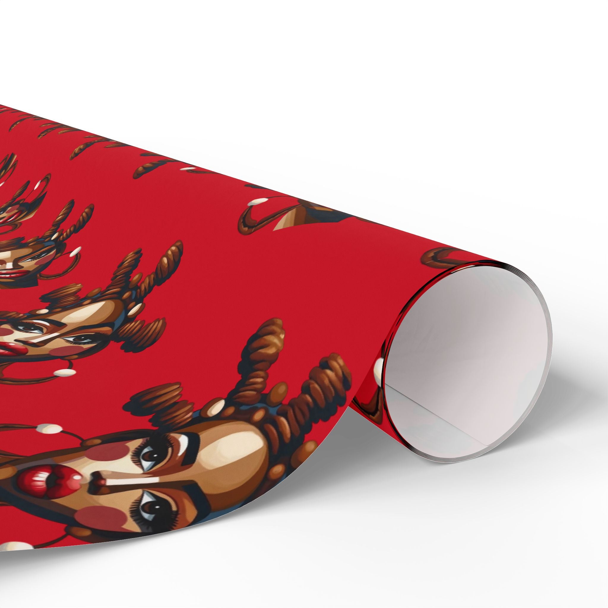 'Bantu' Red Gift Wrapping Paper Roll