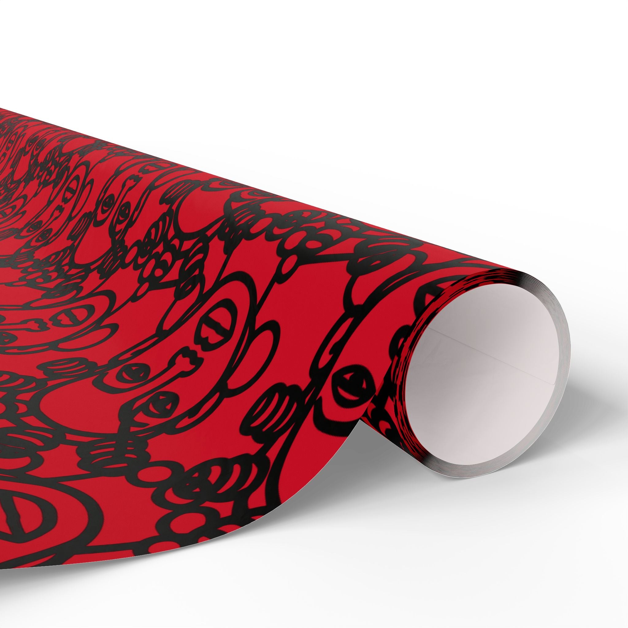 Bantu Crown - Red -Wrapping Paper, Holiday Gift Wrap