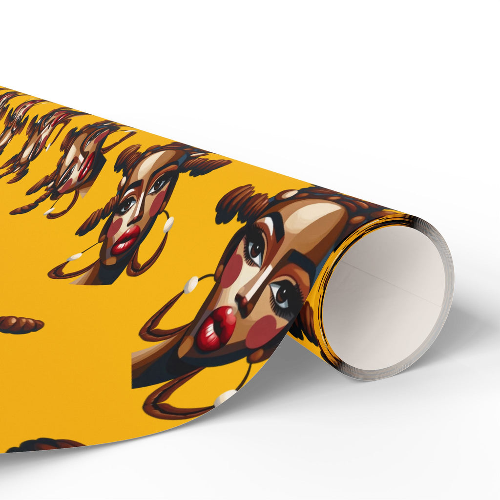 'Bantu' Yellow Gift Wrapping Paper Roll