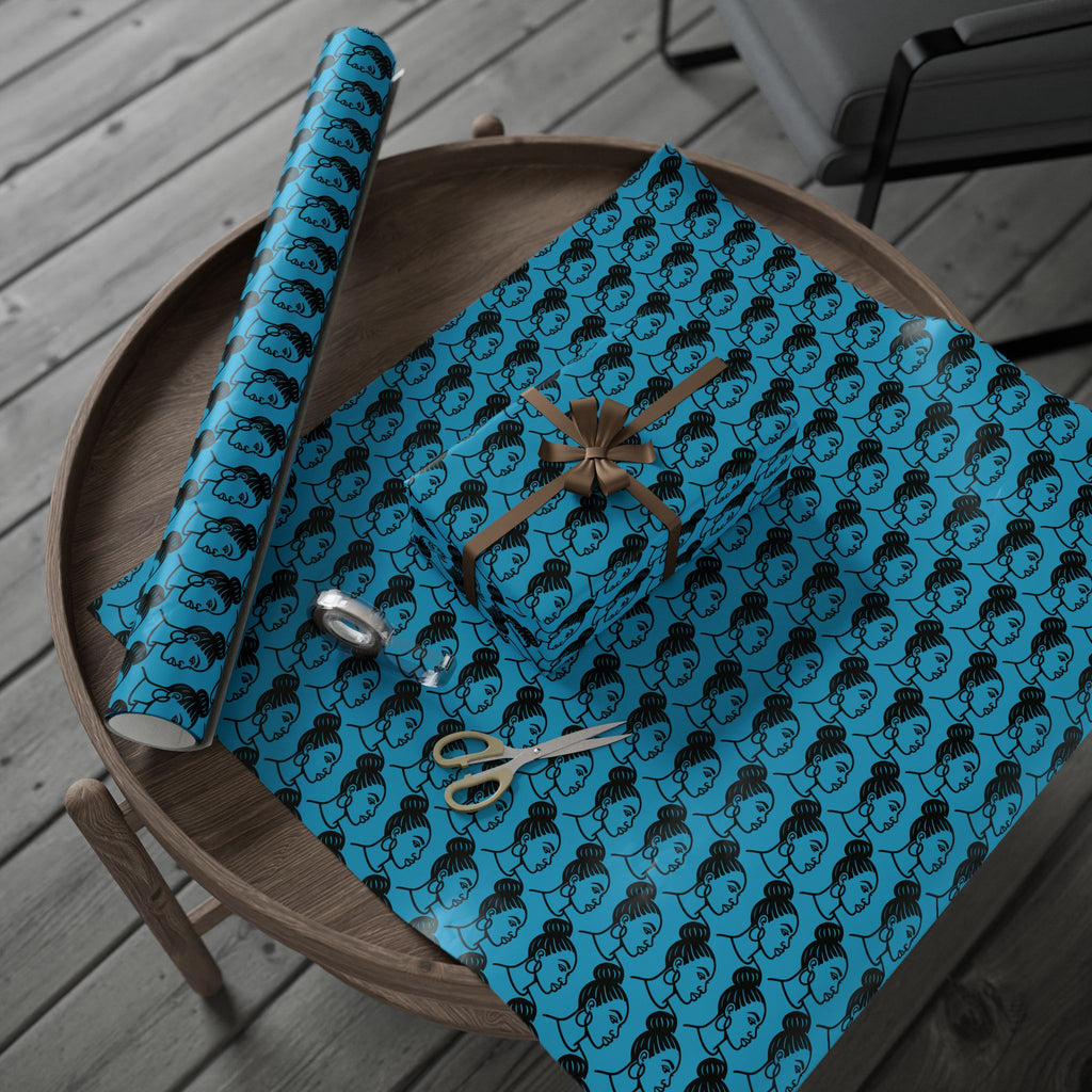 'High Bun' Blue Wrapping Paper