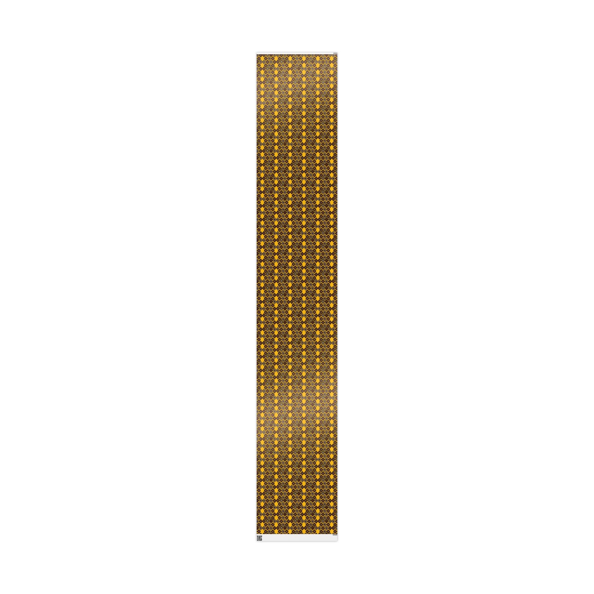 Diamond Pattern Retro Brown/Yellow Wrapping Paper