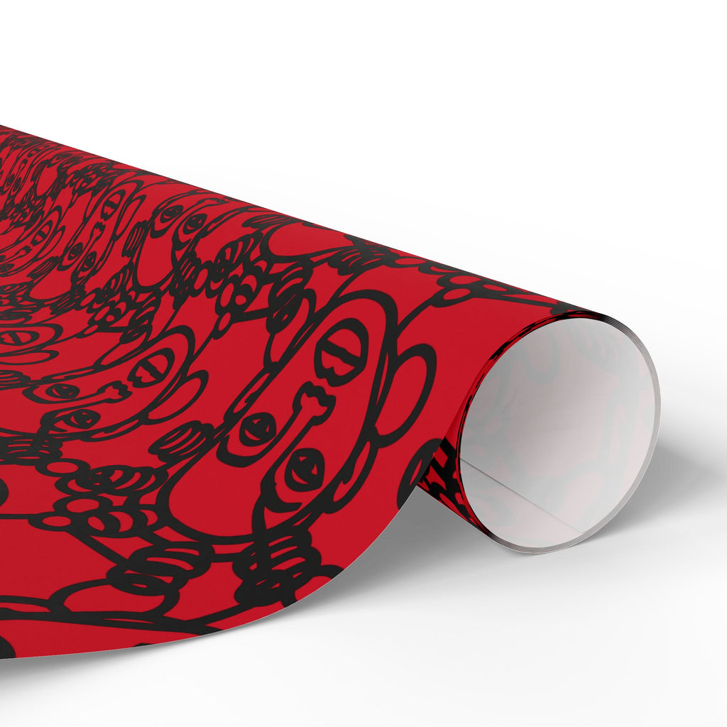 Bantu Crown - Red -Wrapping Paper, Holiday Gift Wrap