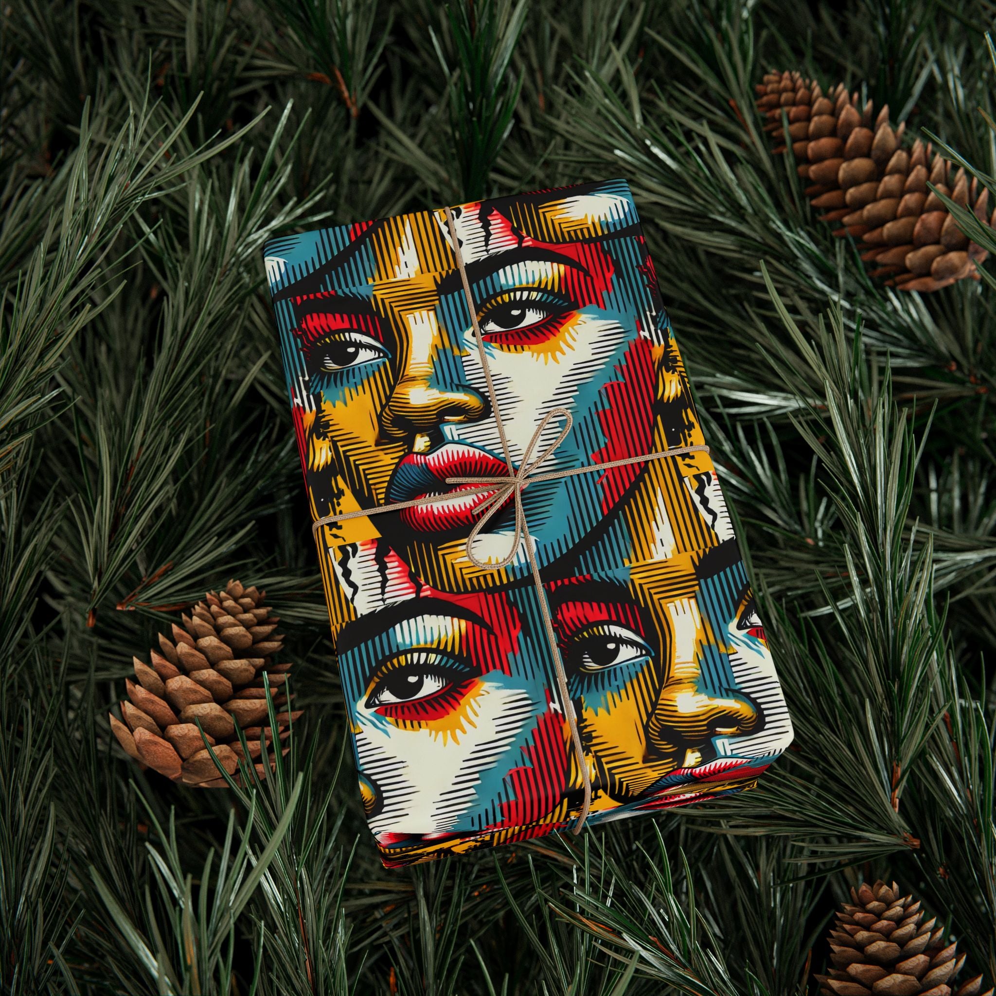 Comic Face, Colorful, Artistic Wrapping Paper