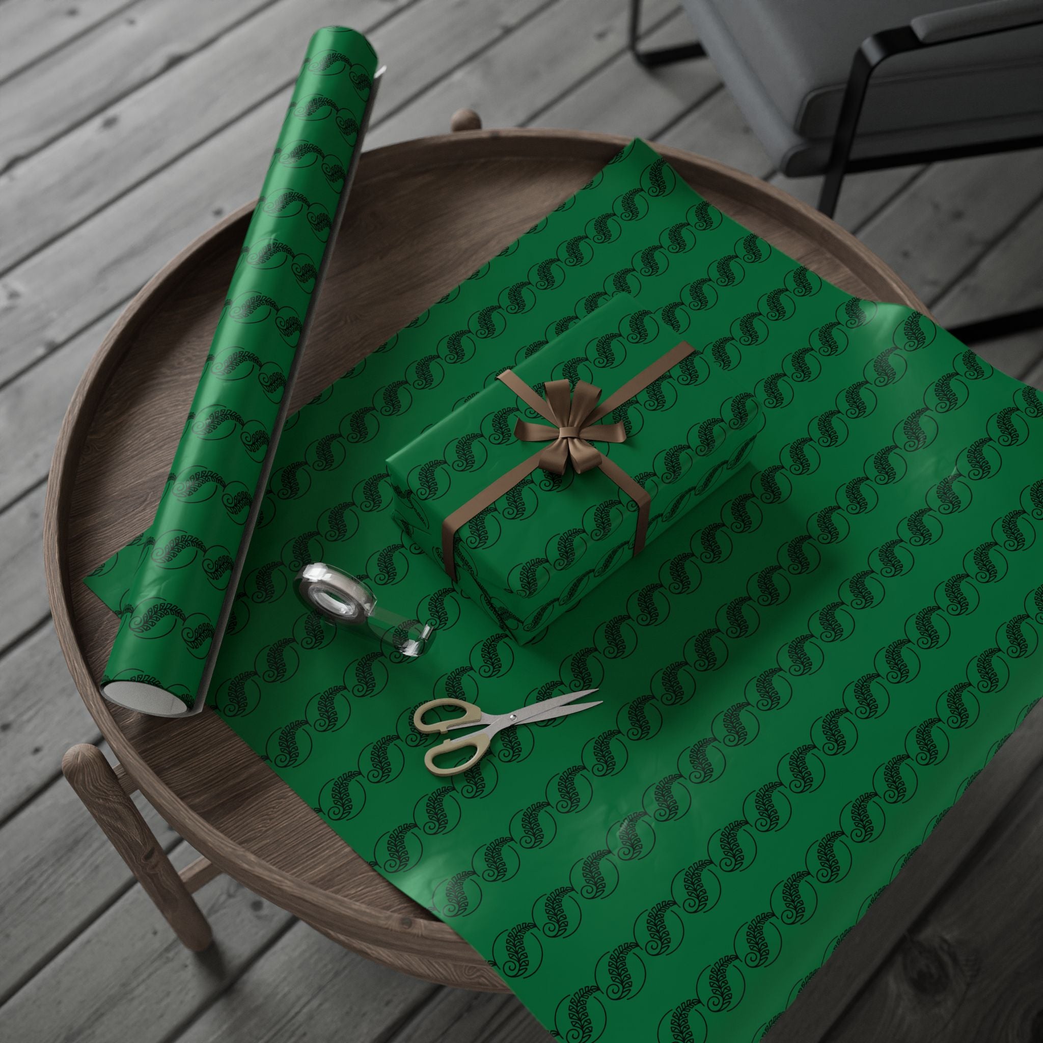 Adinkra Green Fern Wrapping Paper