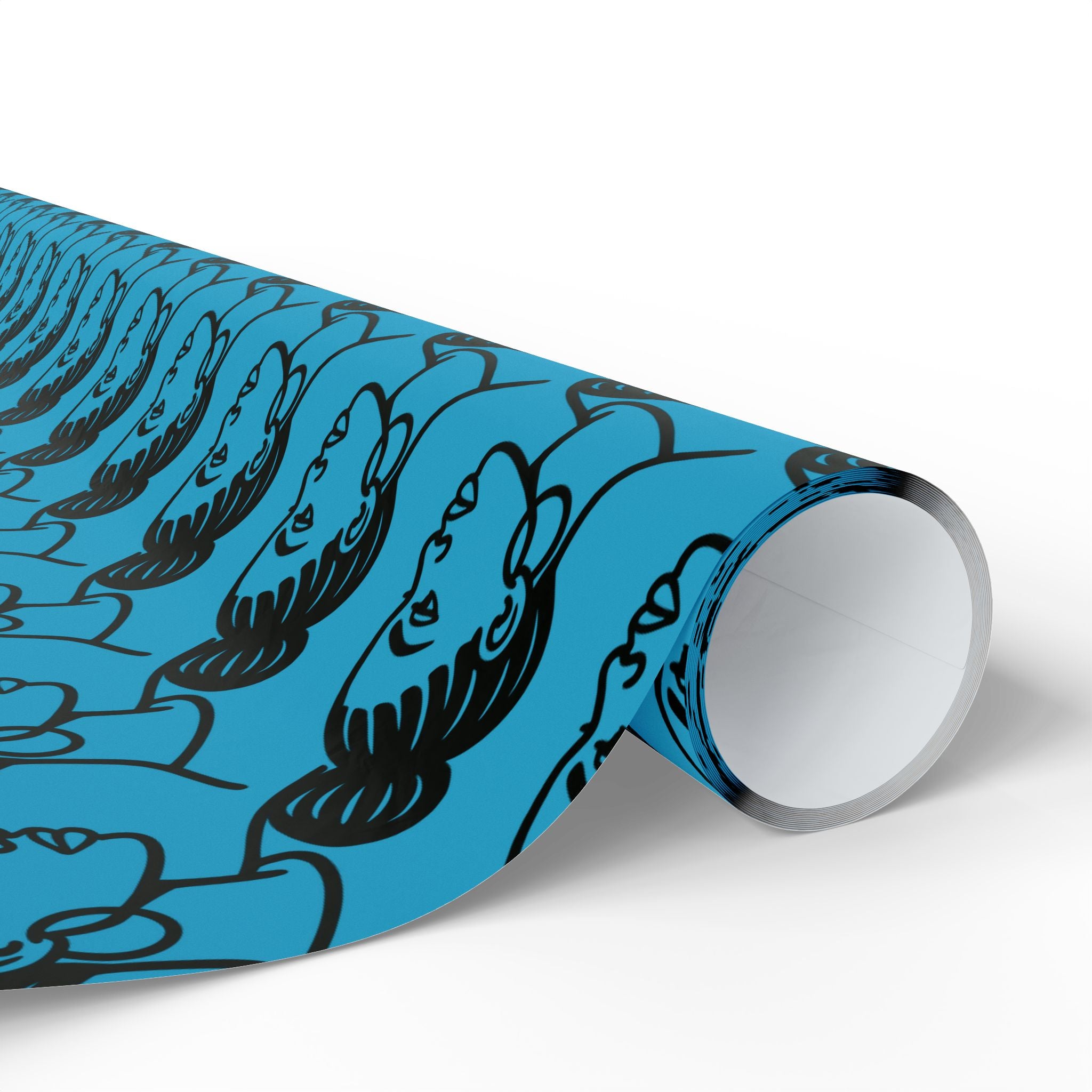 'High Bun' Blue Wrapping Paper