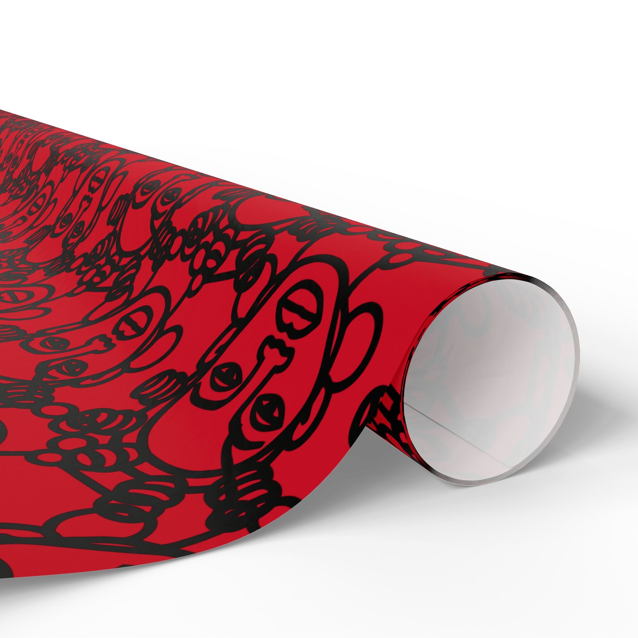 Bantu Crown - Red -Wrapping Paper, Holiday Gift Wrap