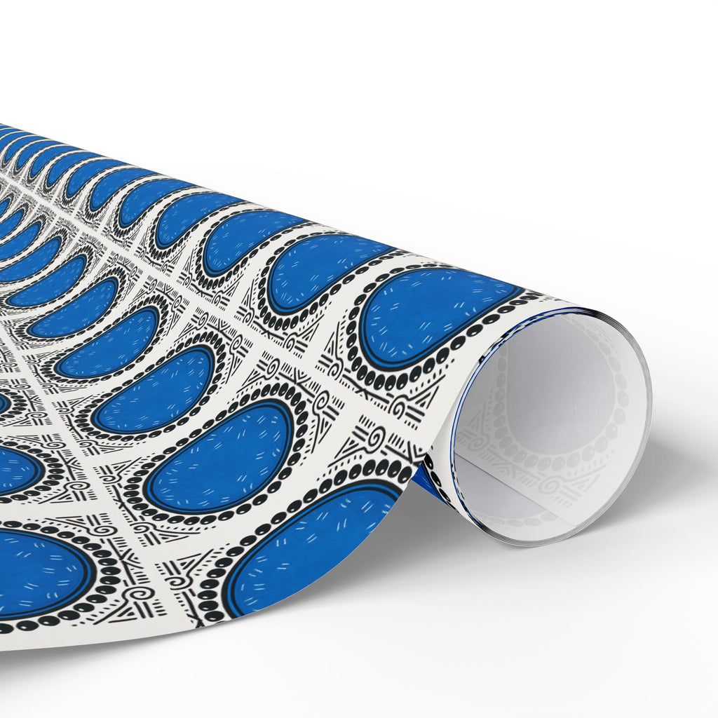 Blue Dot Printed Wrapping Paper