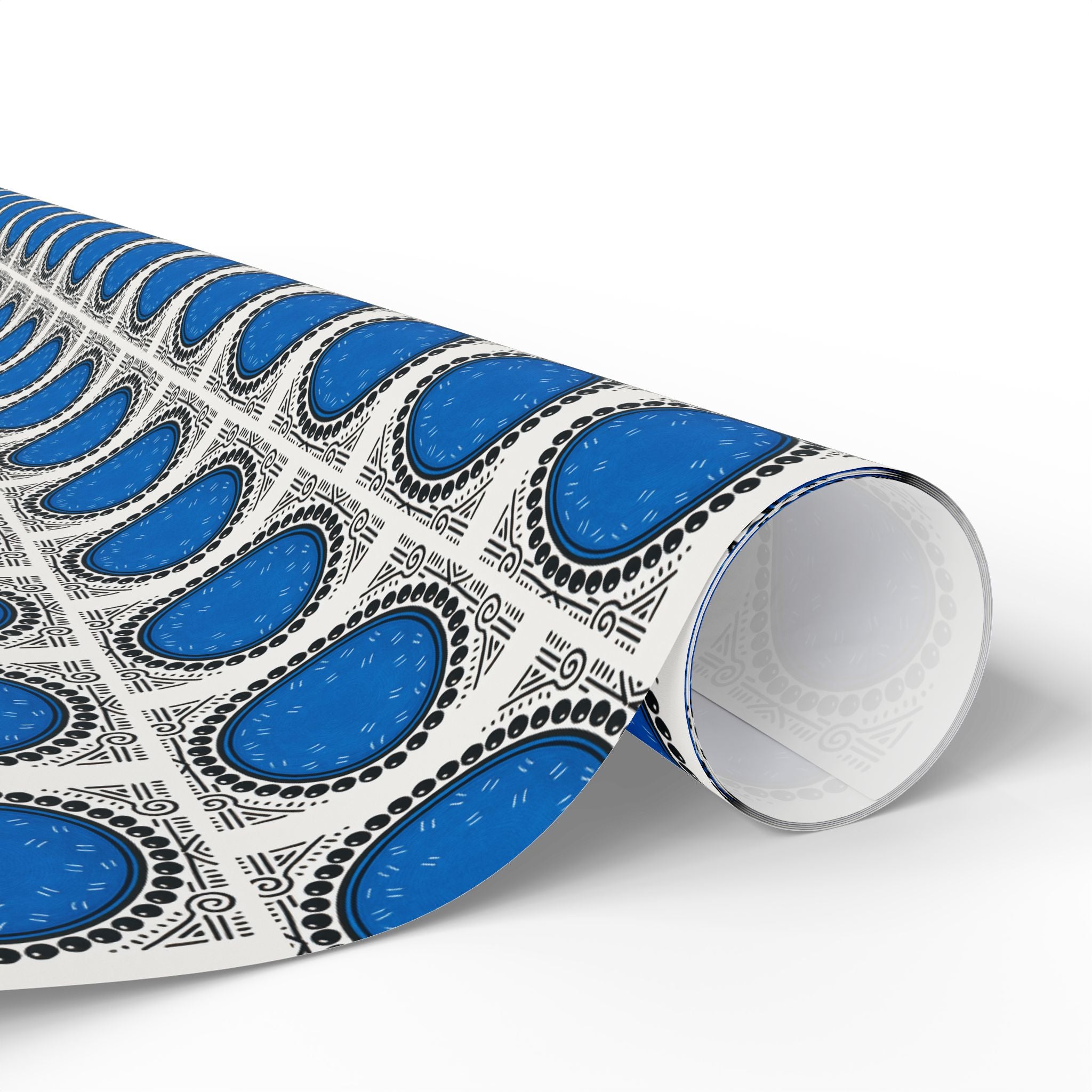 Blue Dot Printed Wrapping Paper