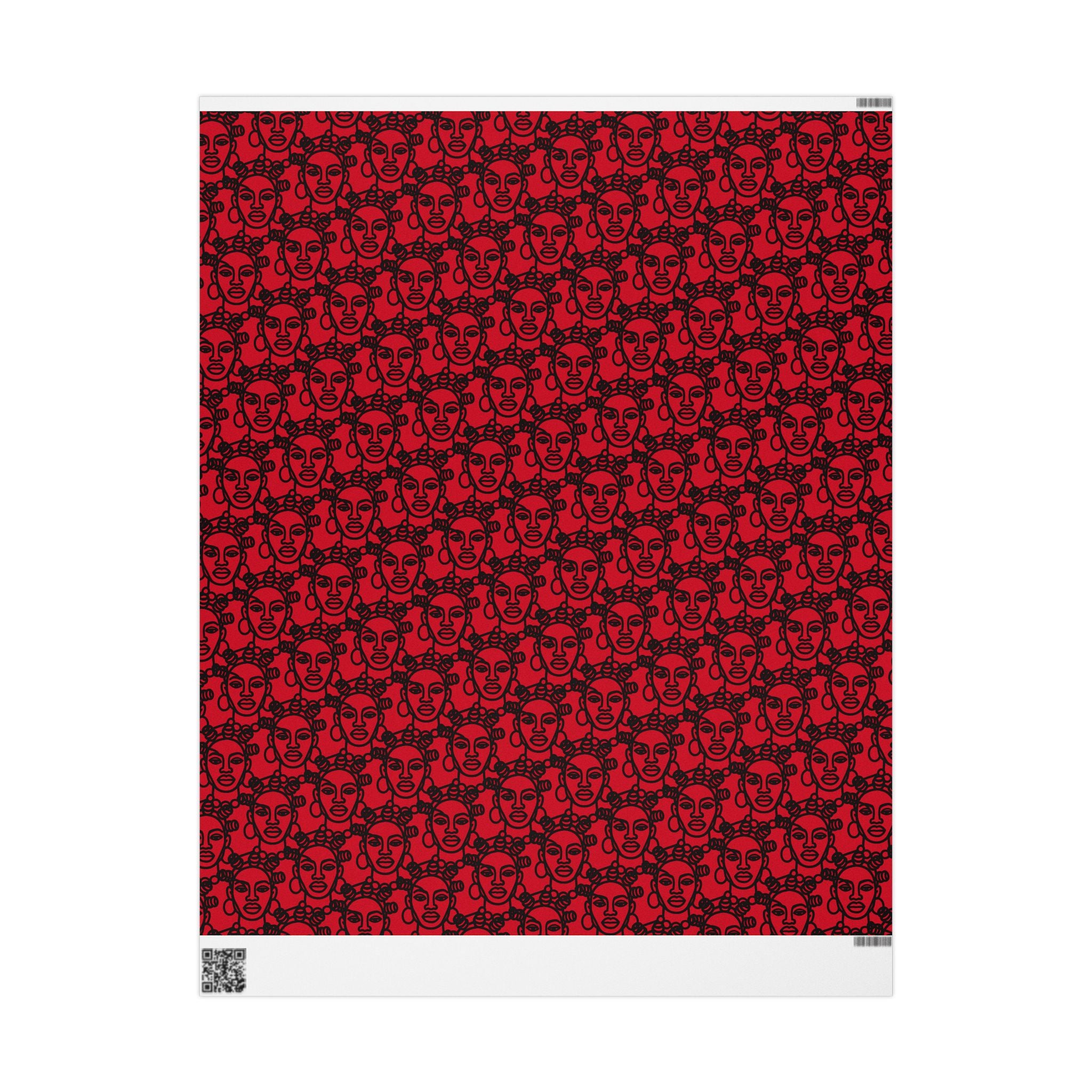 Bantu Crown - Red -Wrapping Paper, Holiday Gift Wrap