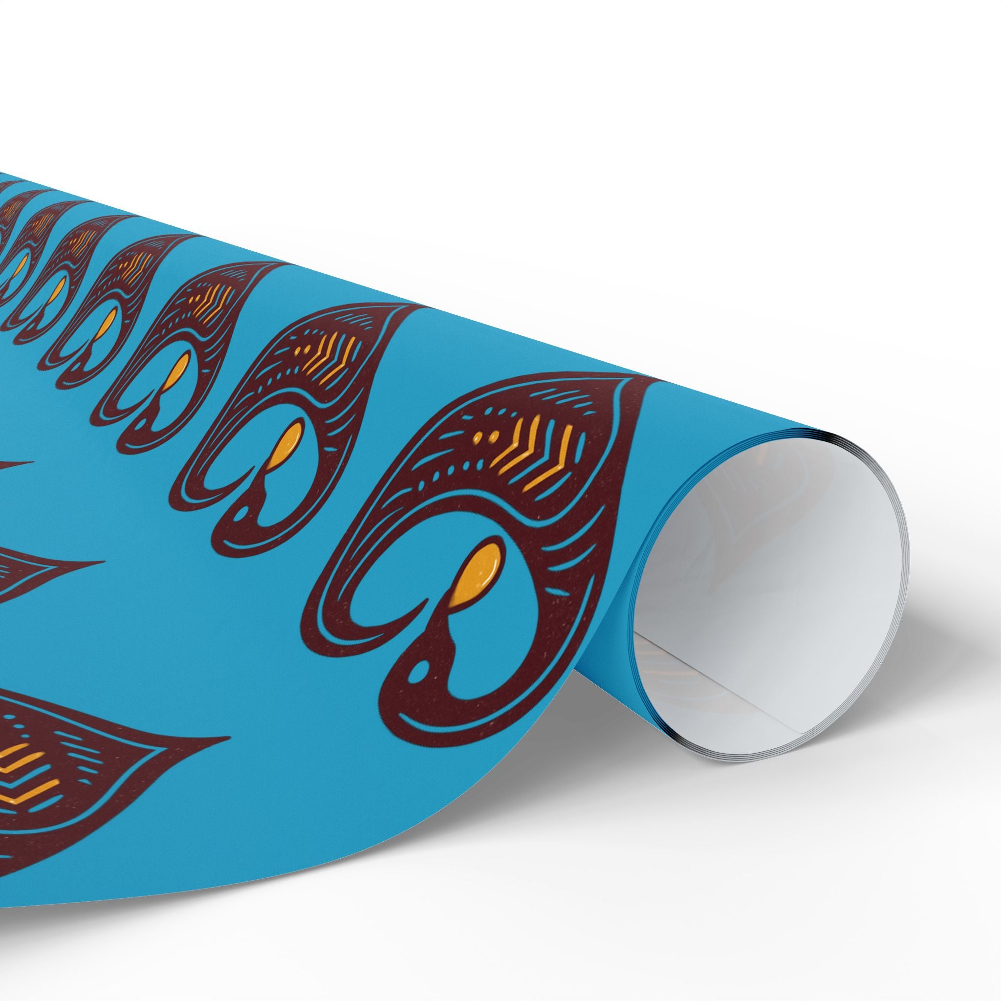 Adinkra Teal Sankofa Heart Wrapping Paper