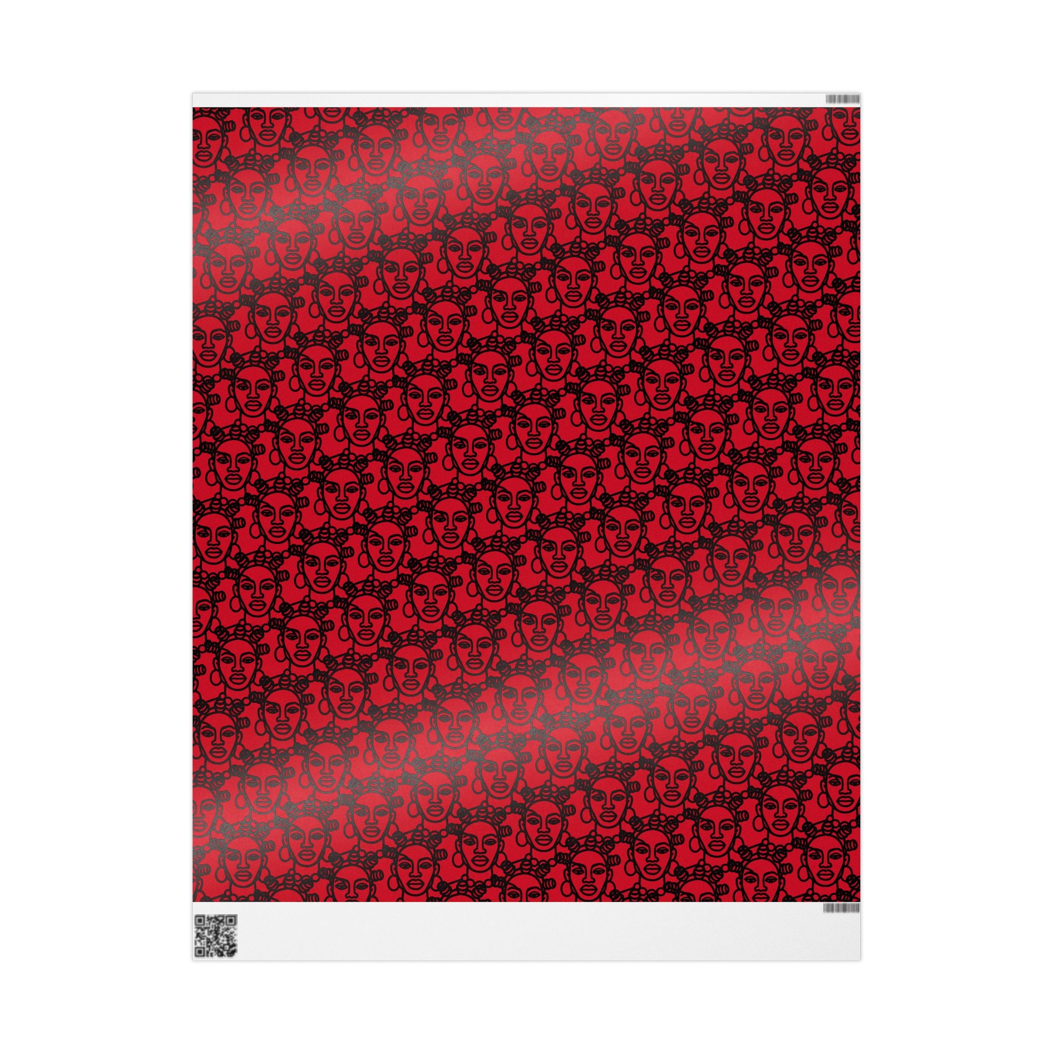 Bantu Crown - Red -Wrapping Paper, Holiday Gift Wrap