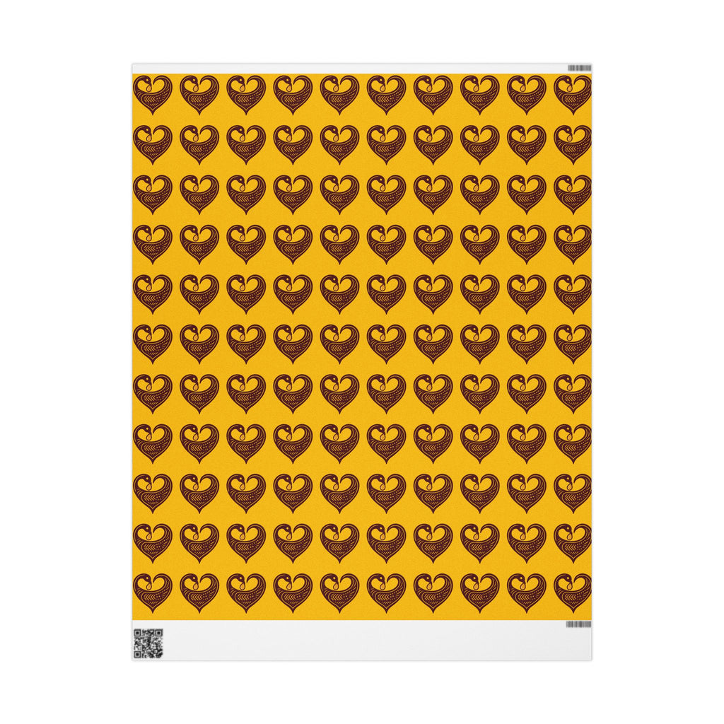 Adinkra Yellow Sankofa Heart Wrapping Paper