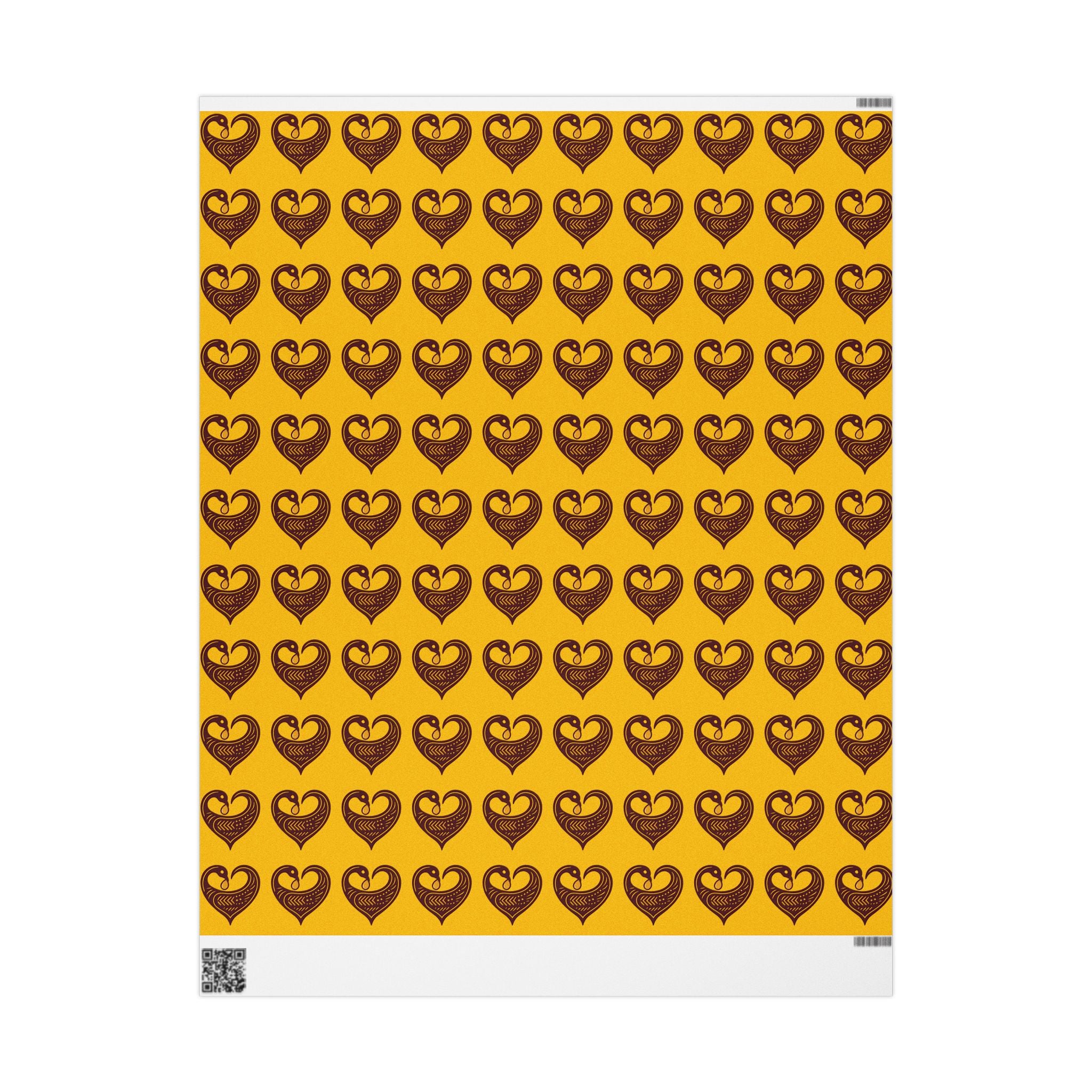 Adinkra Yellow Sankofa Heart Wrapping Paper
