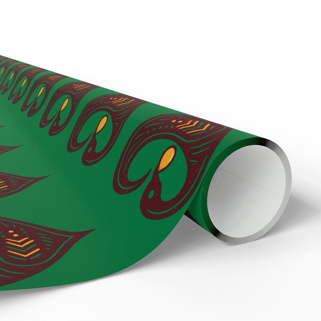 Adinkra Green Sankofa Heart Wrapping Paper
