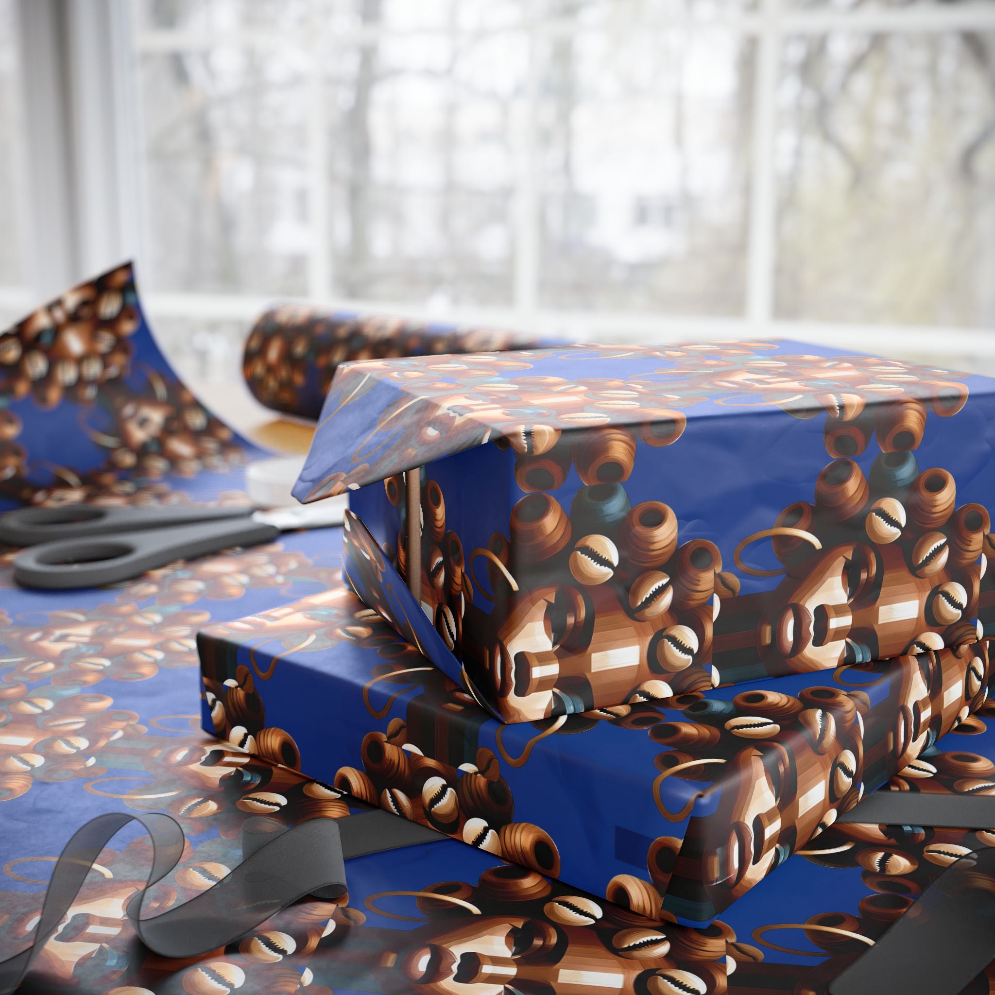 'Dollie' Blue Wrapping Paper Roll