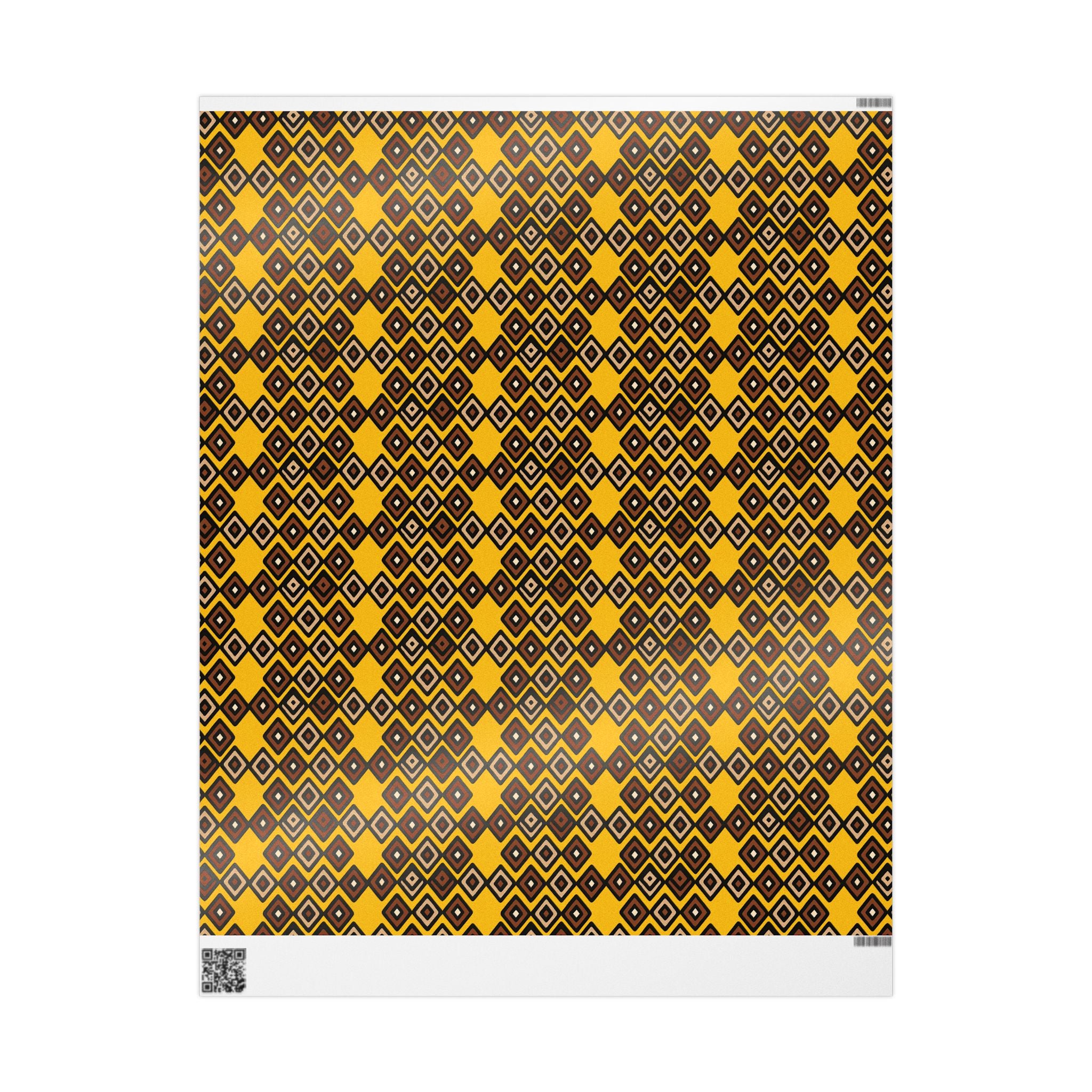 Diamond Pattern Retro Brown/Yellow Wrapping Paper