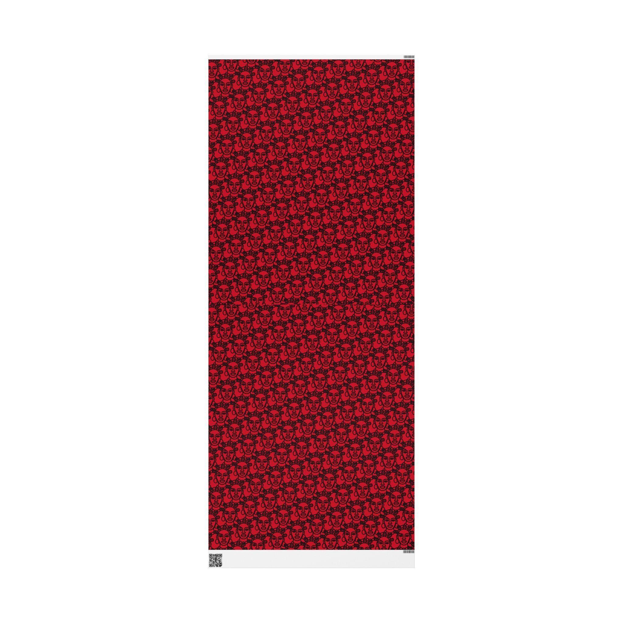 Bantu Crown - Red -Wrapping Paper, Holiday Gift Wrap