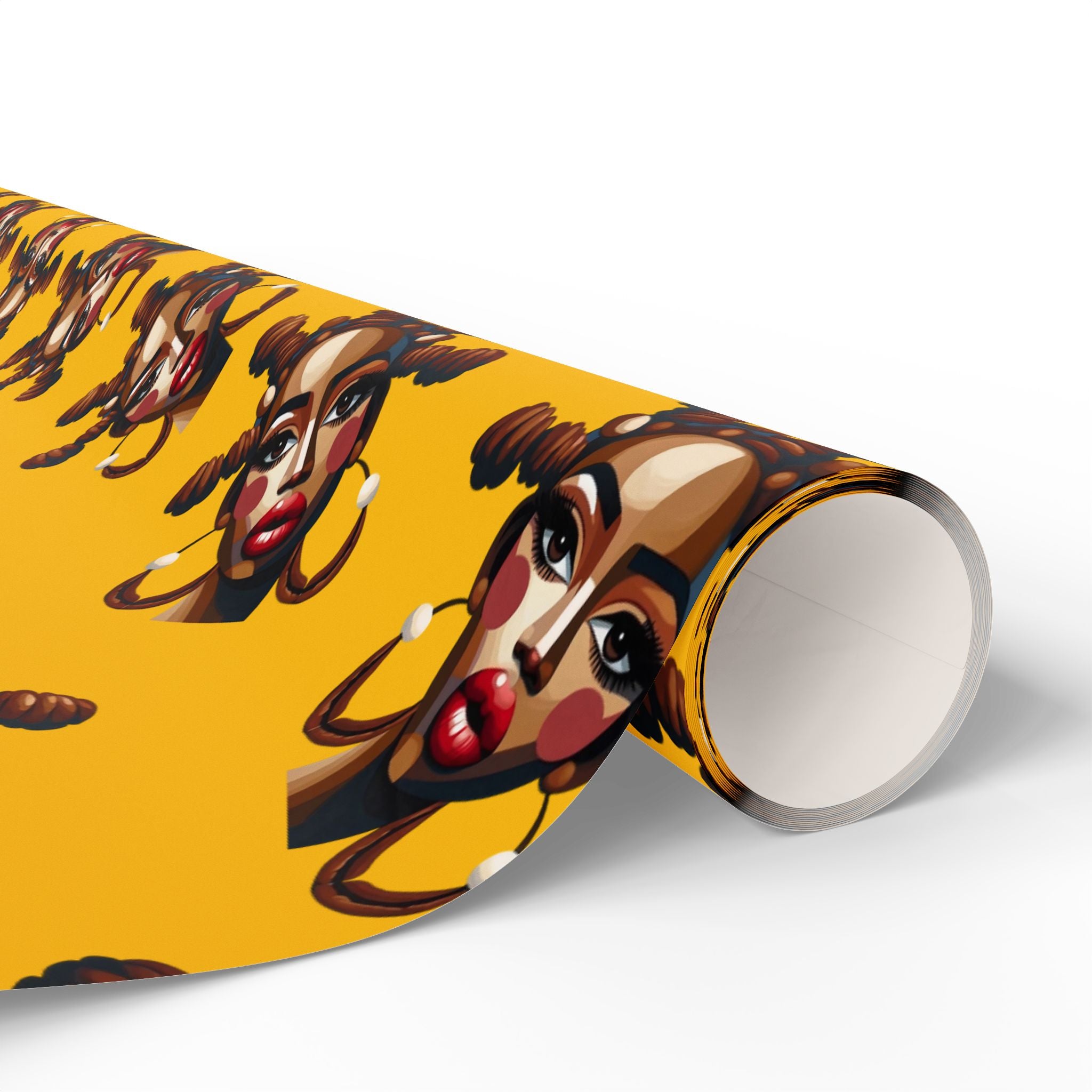 'Bantu' Yellow Gift Wrapping Paper Roll