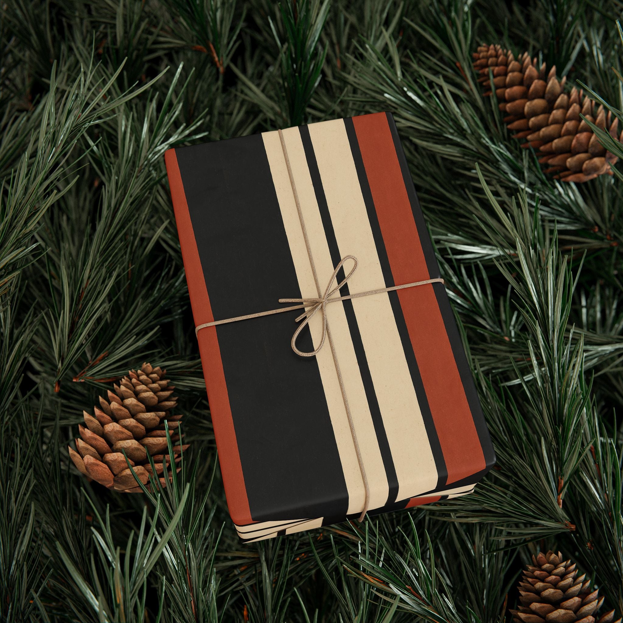 Stripe Brown Tone Wrapping Paper