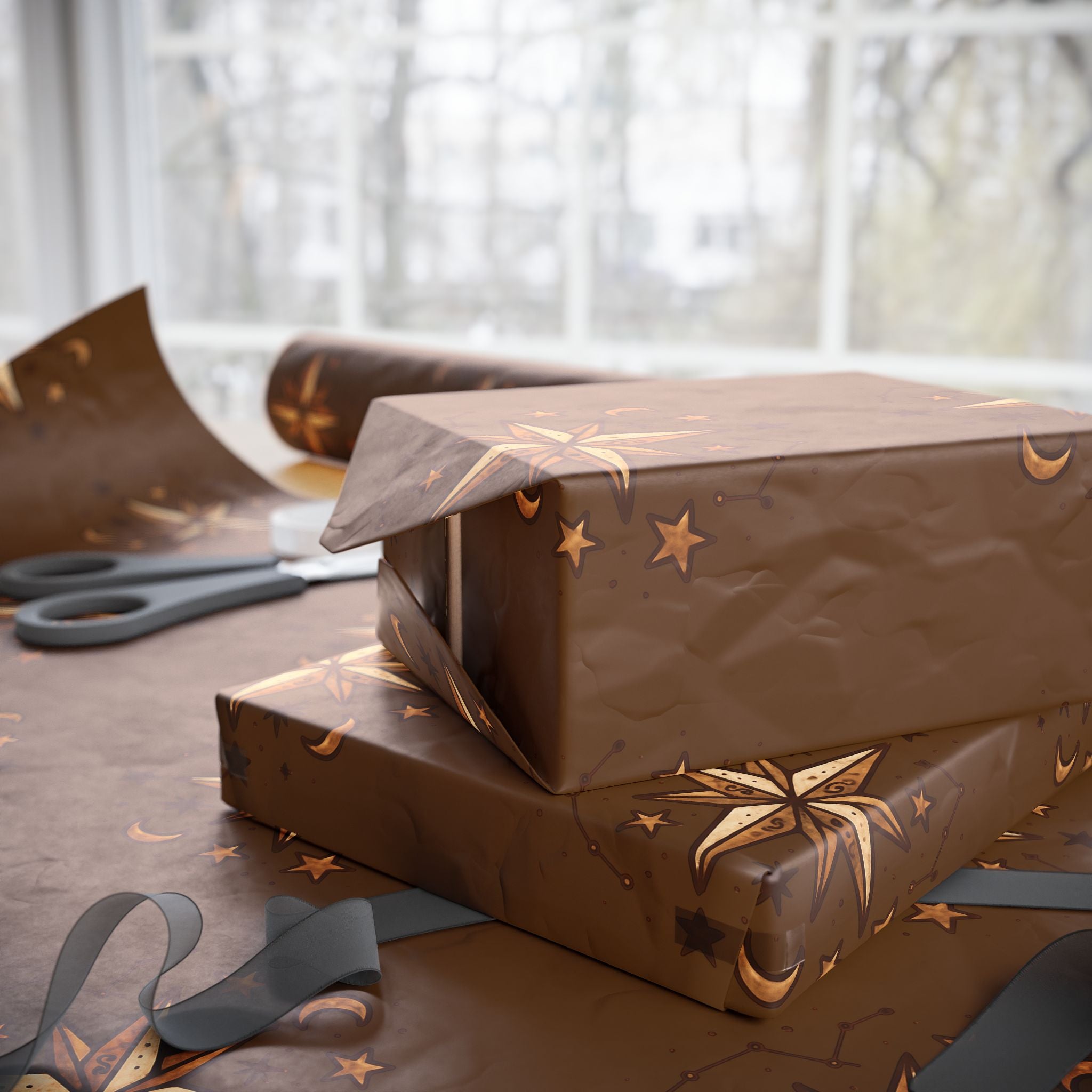 North Star Brown Wrapping Paper
