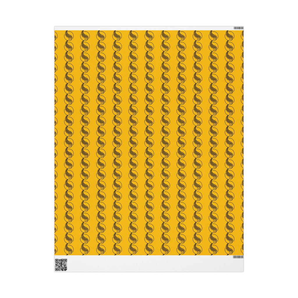 Adinkra Yellow Fern Wrapping Paper