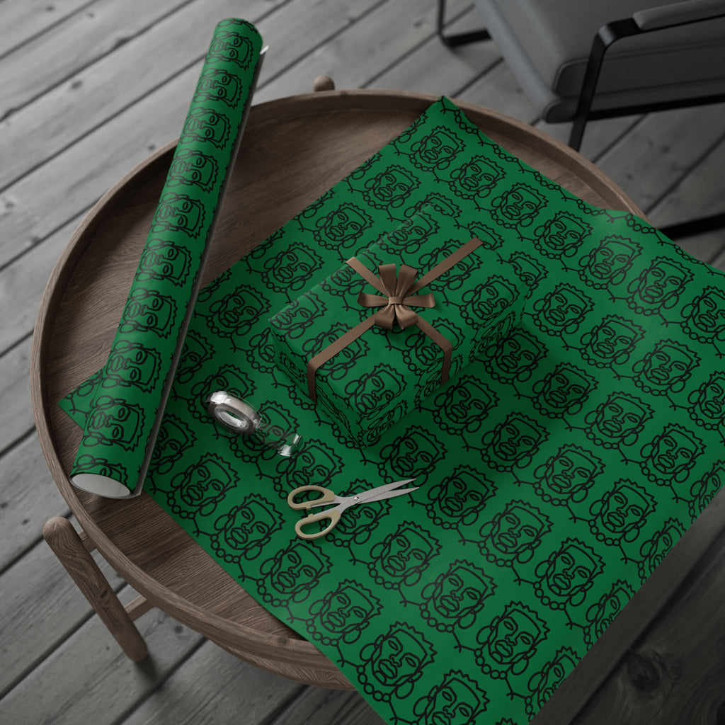 'He is Him' Green Wrapping Paper, Holiday Gift Wrap