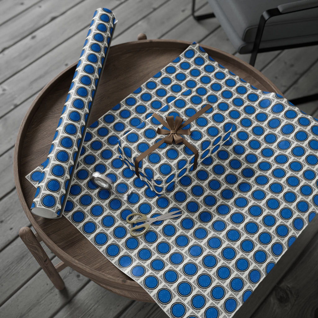 Blue Dot Printed Wrapping Paper
