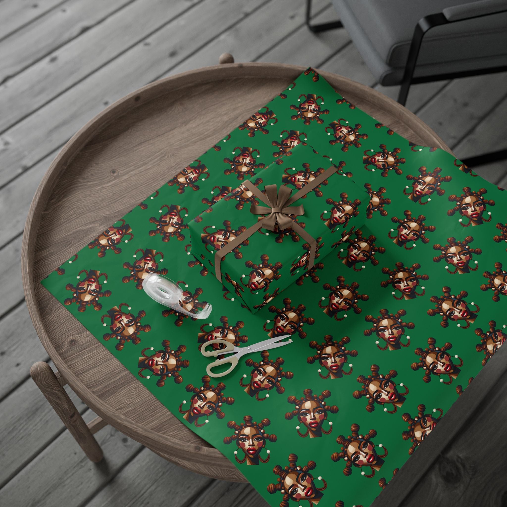 'Bantu' Green Gift Wrapping Paper Roll
