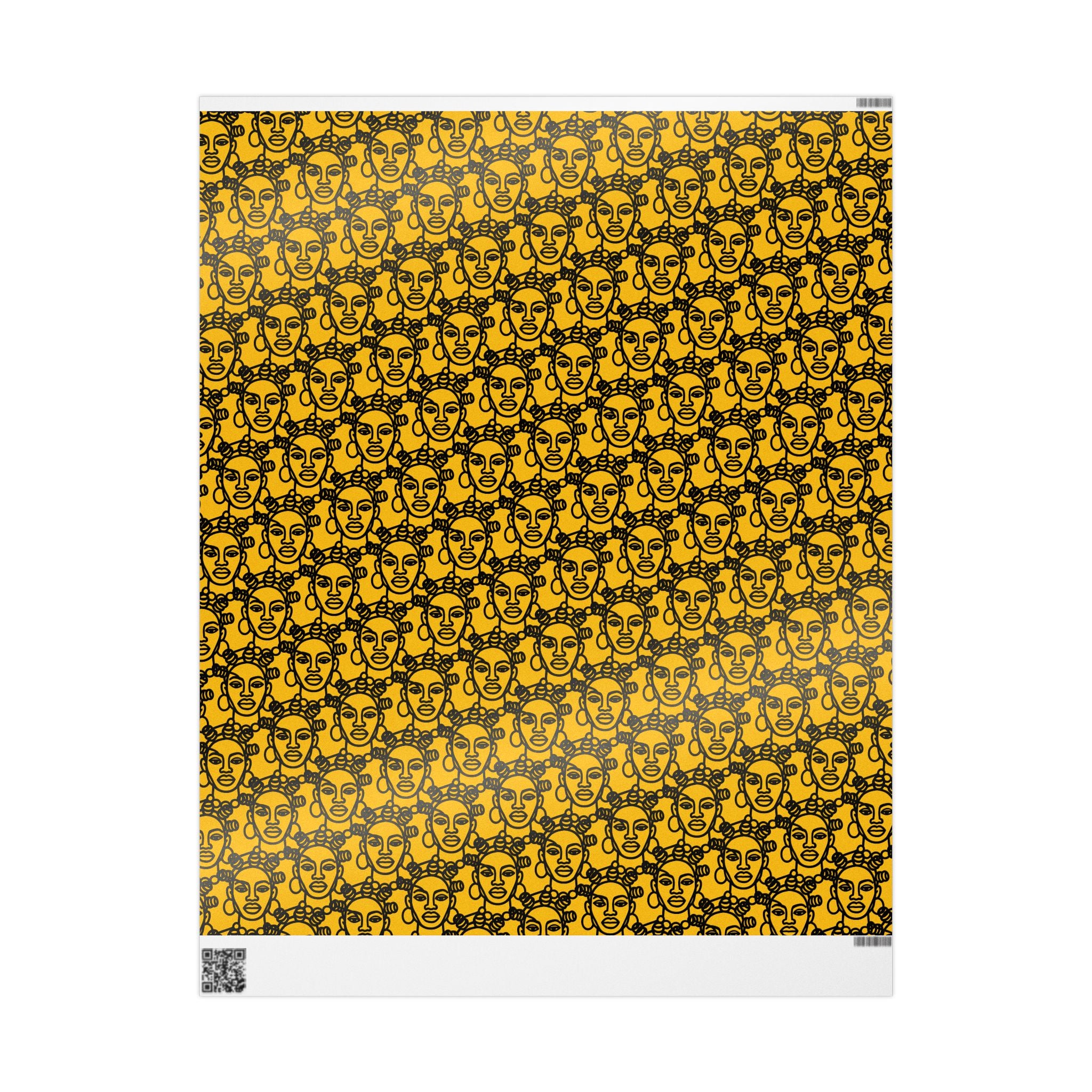 Bantu Crown - Yellow -Wrapping Paper, Holiday Gift Wrap