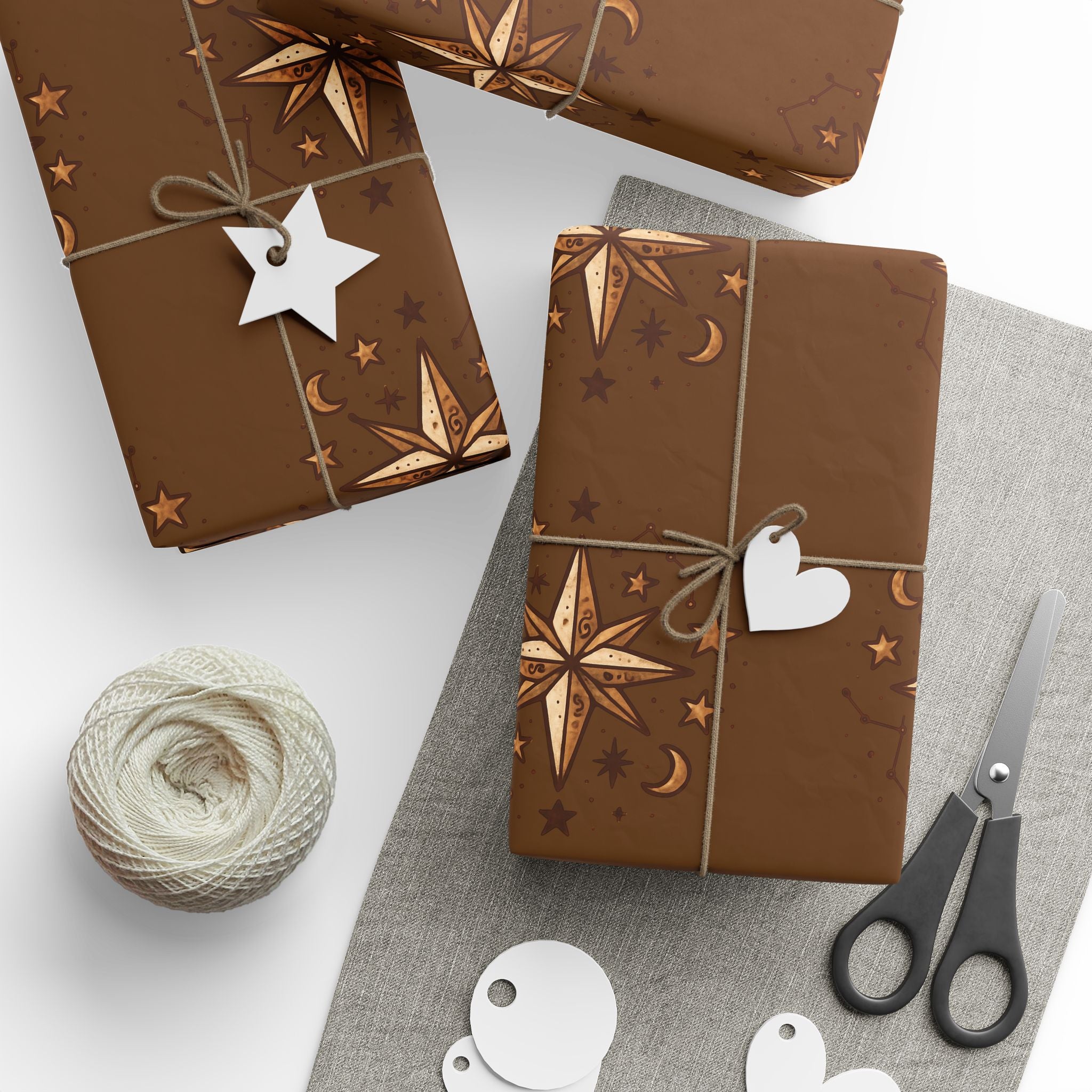 North Star Brown Wrapping Paper