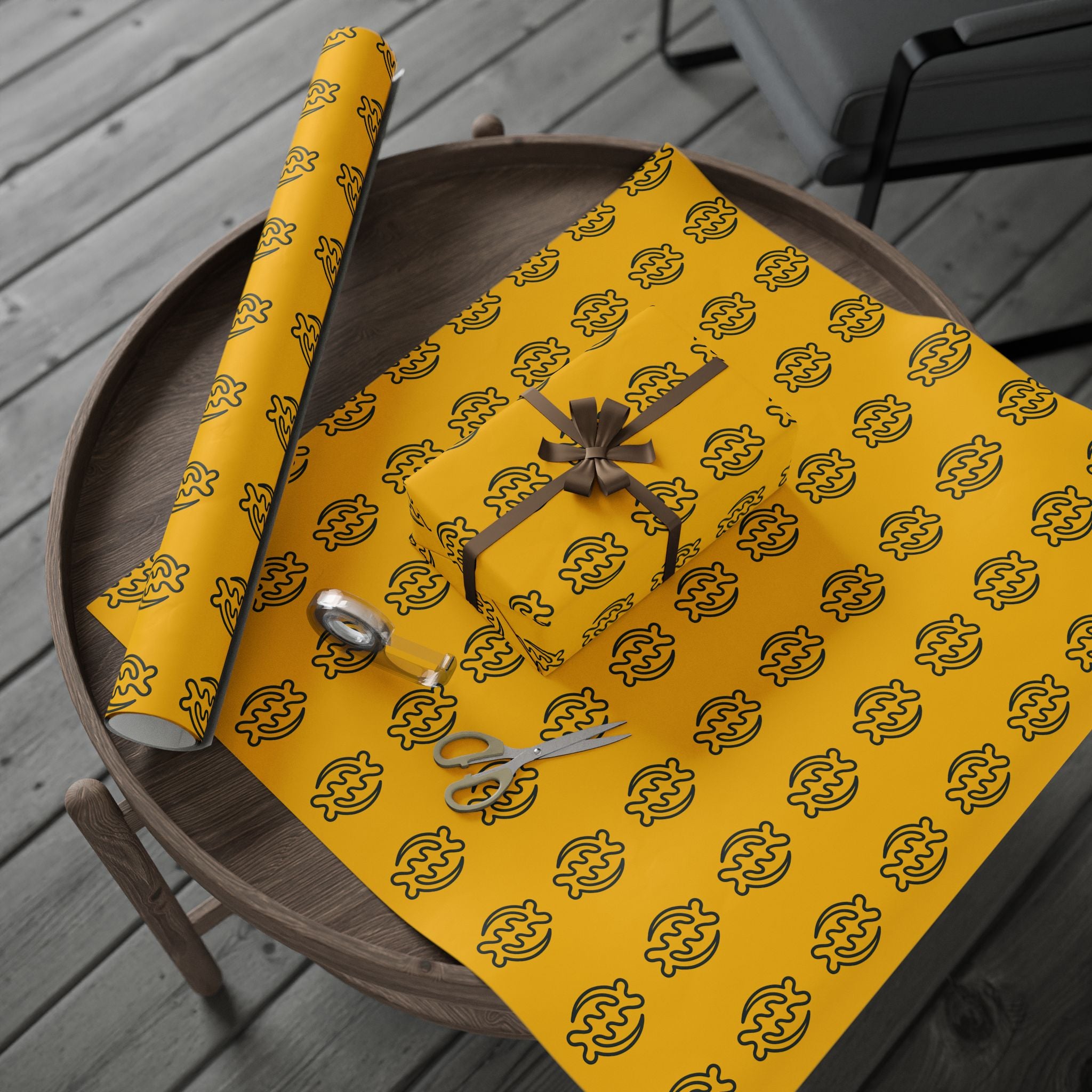 Adinkra Gye Nyame Yellow Wrapping Paper