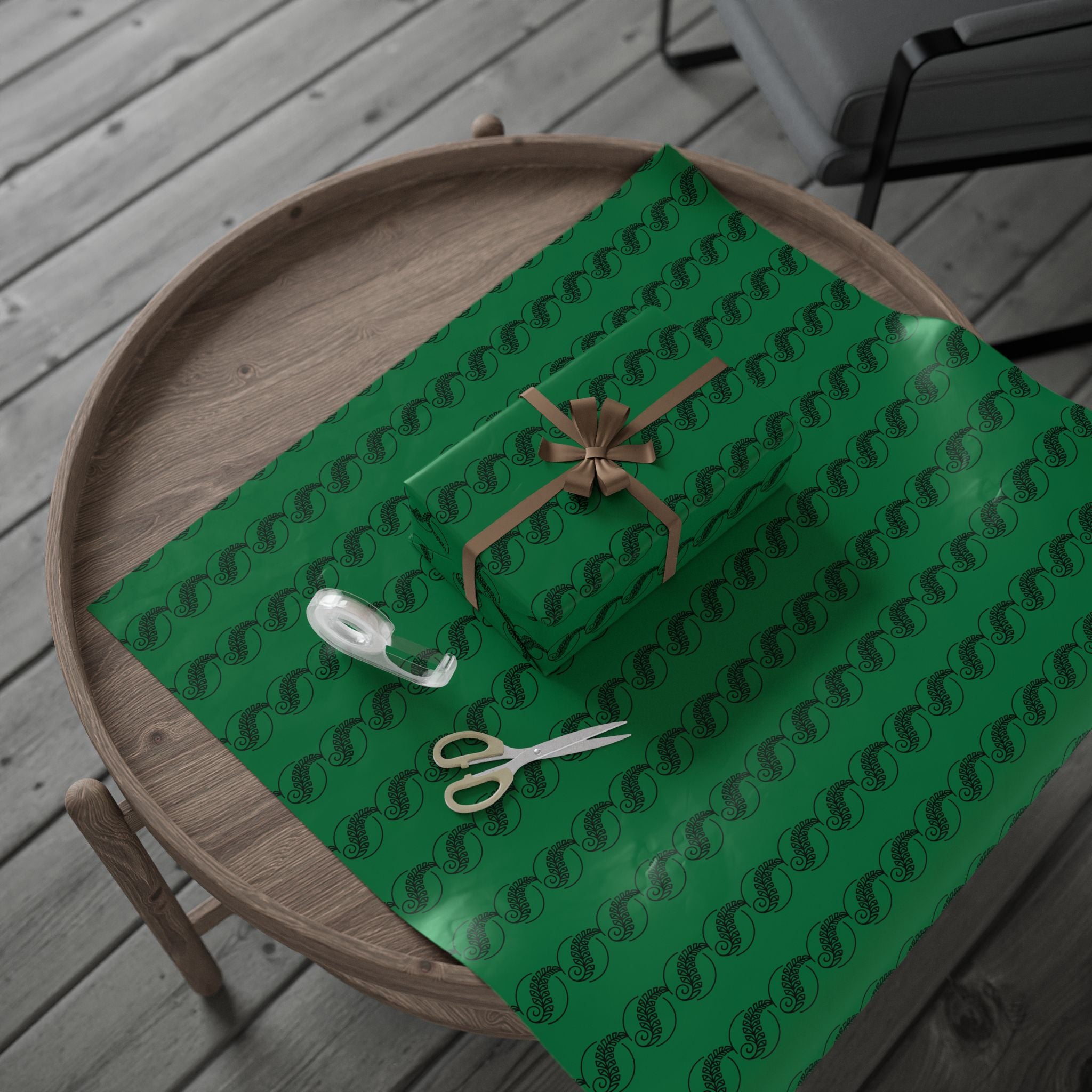 Adinkra Green Fern Wrapping Paper