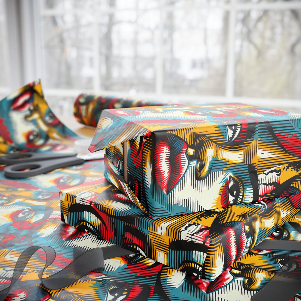 Comic Face, Colorful, Artistic Wrapping Paper